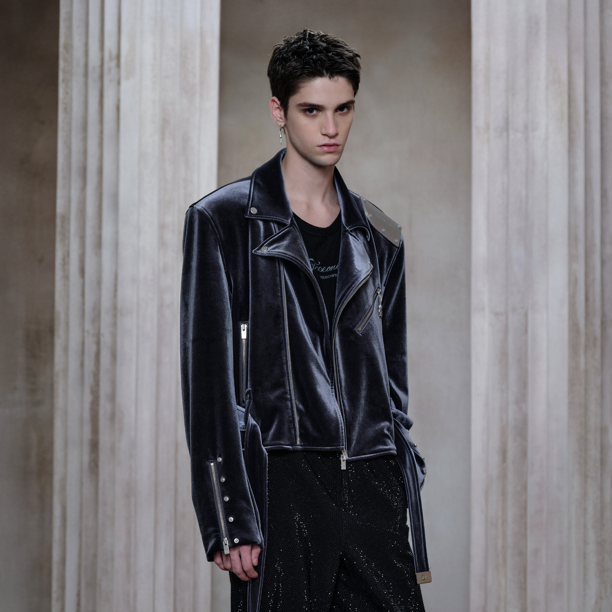 FACEONLAB Velvet Metal Epaulettes Jacket