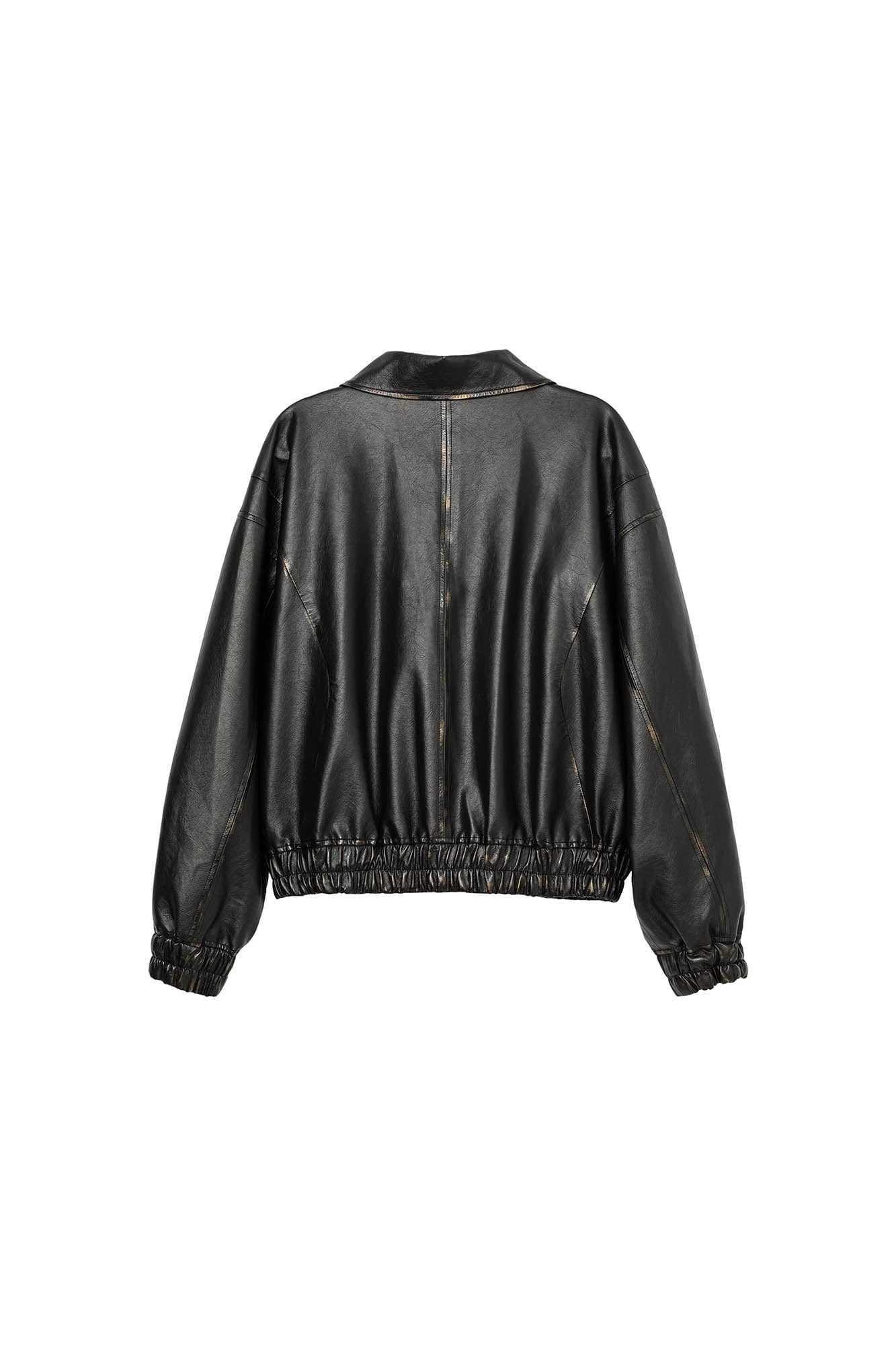 ALVNG AR ANTS Retro Distressed Spliced PU Jacket, premium urban and streetwear designers apparel on PROJECTISR.com, ALVNG AR ANTS