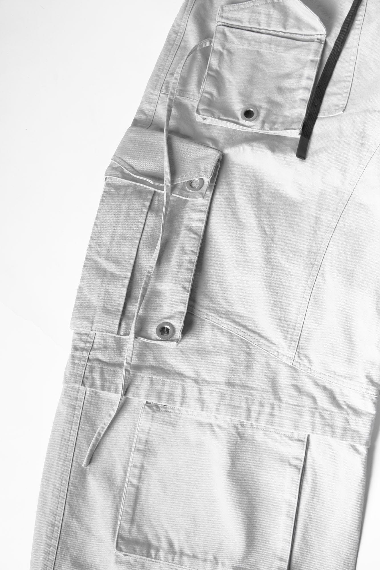 RELABEL Multi-Pocket Detachable Scarf Distressed Cargo Gray, premium urban and streetwear designers apparel on PROJECTISR.com, RELABEL