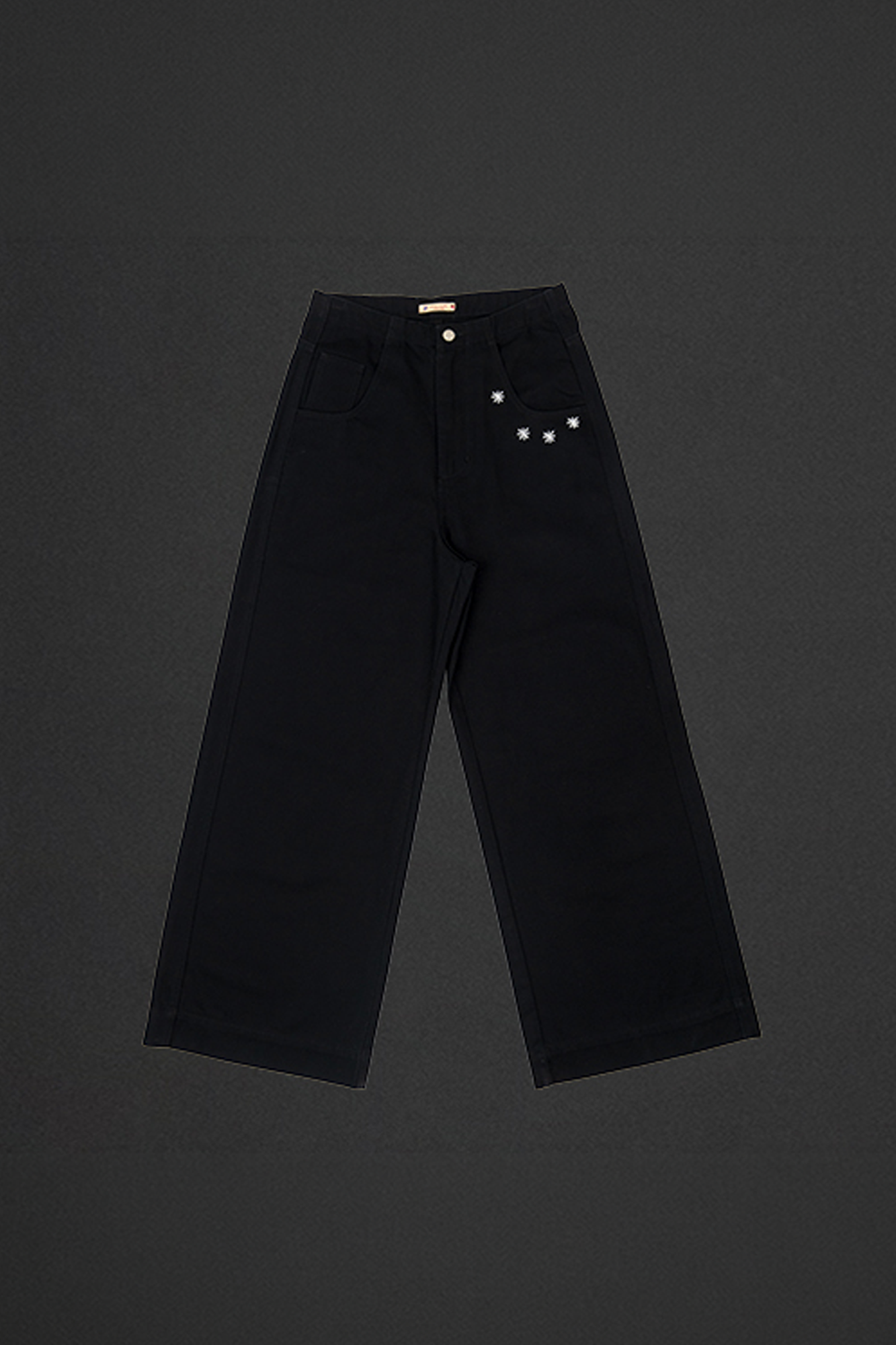 NIANJIUYIKOUER Embroidered Wide-Leg Twill Pants, premium urban and streetwear designers apparel on PROJECTISR.com, NIANJIUYIKOUER