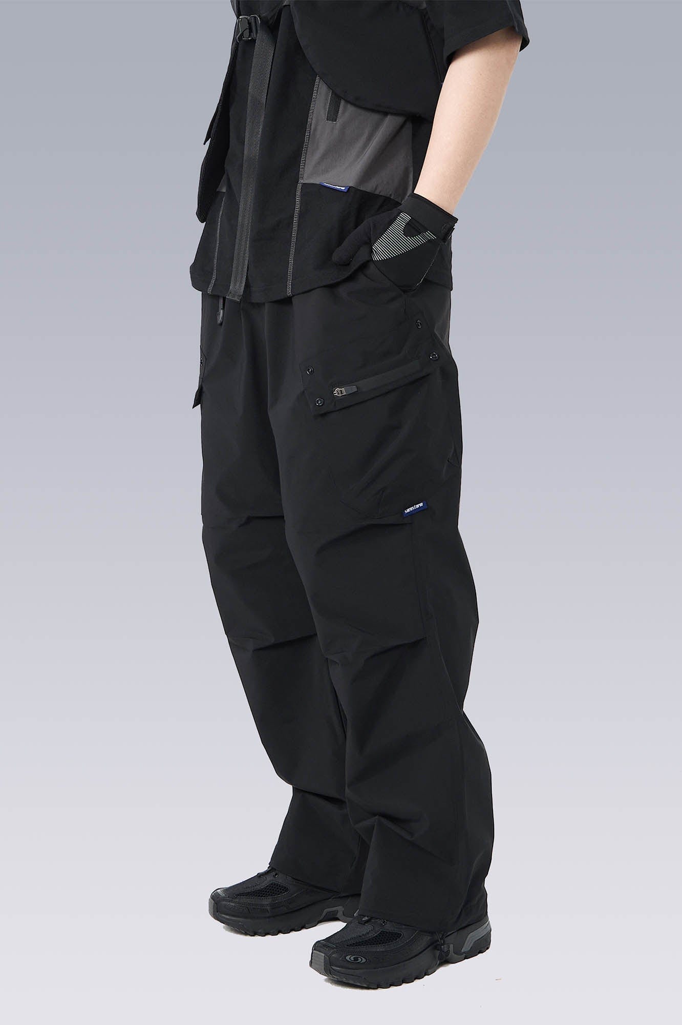 SILENSTORM Multi-Pocket Drawstring Crinkled Pants, premium urban and streetwear designers apparel on PROJECTISR.com, SILENSTORM
