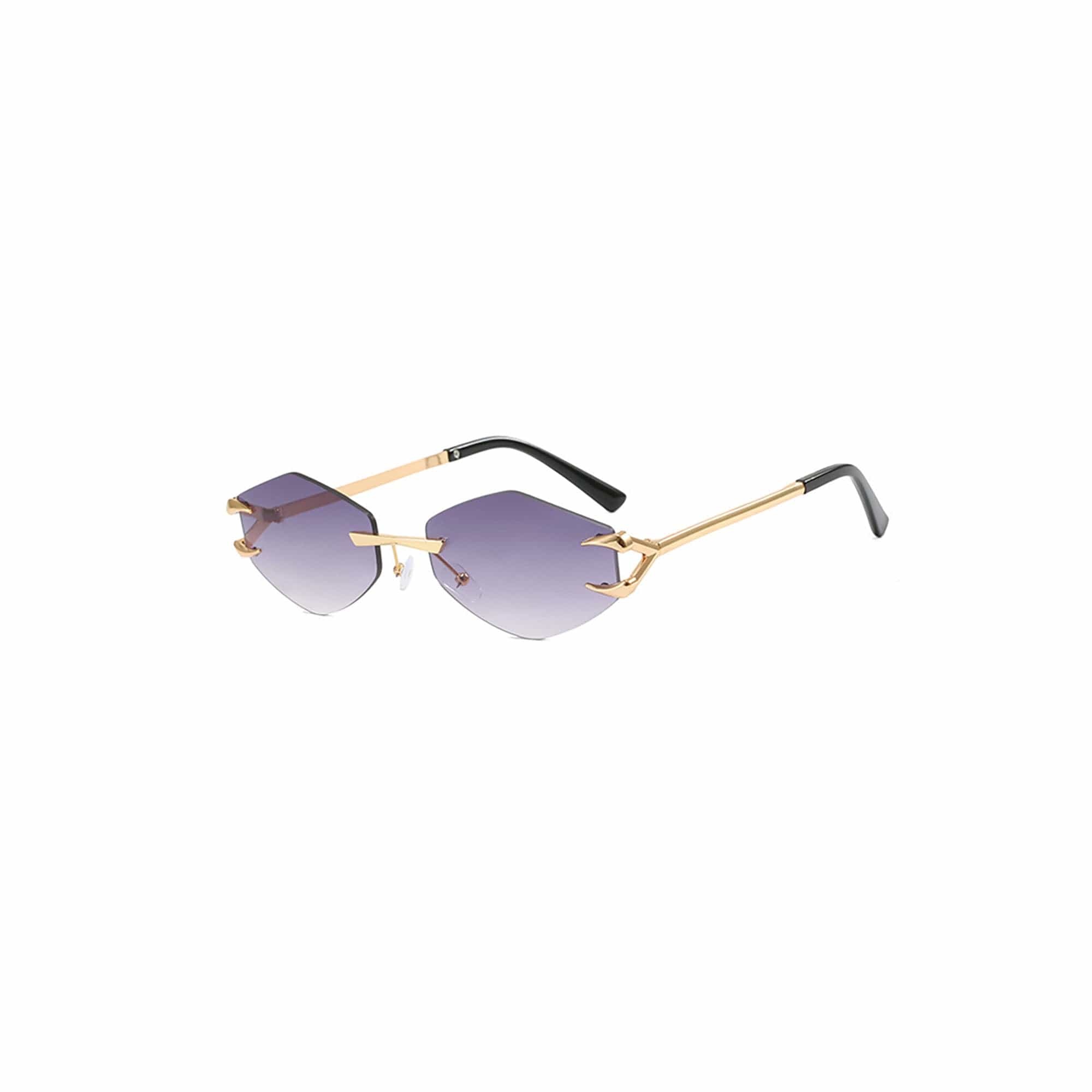 DAMAGE ASIA Claw Temple Gradient Hex Lens Rimless Sunglasses, premium urban and streetwear designers apparel on PROJECTISR.com, DAMAGE ASIA