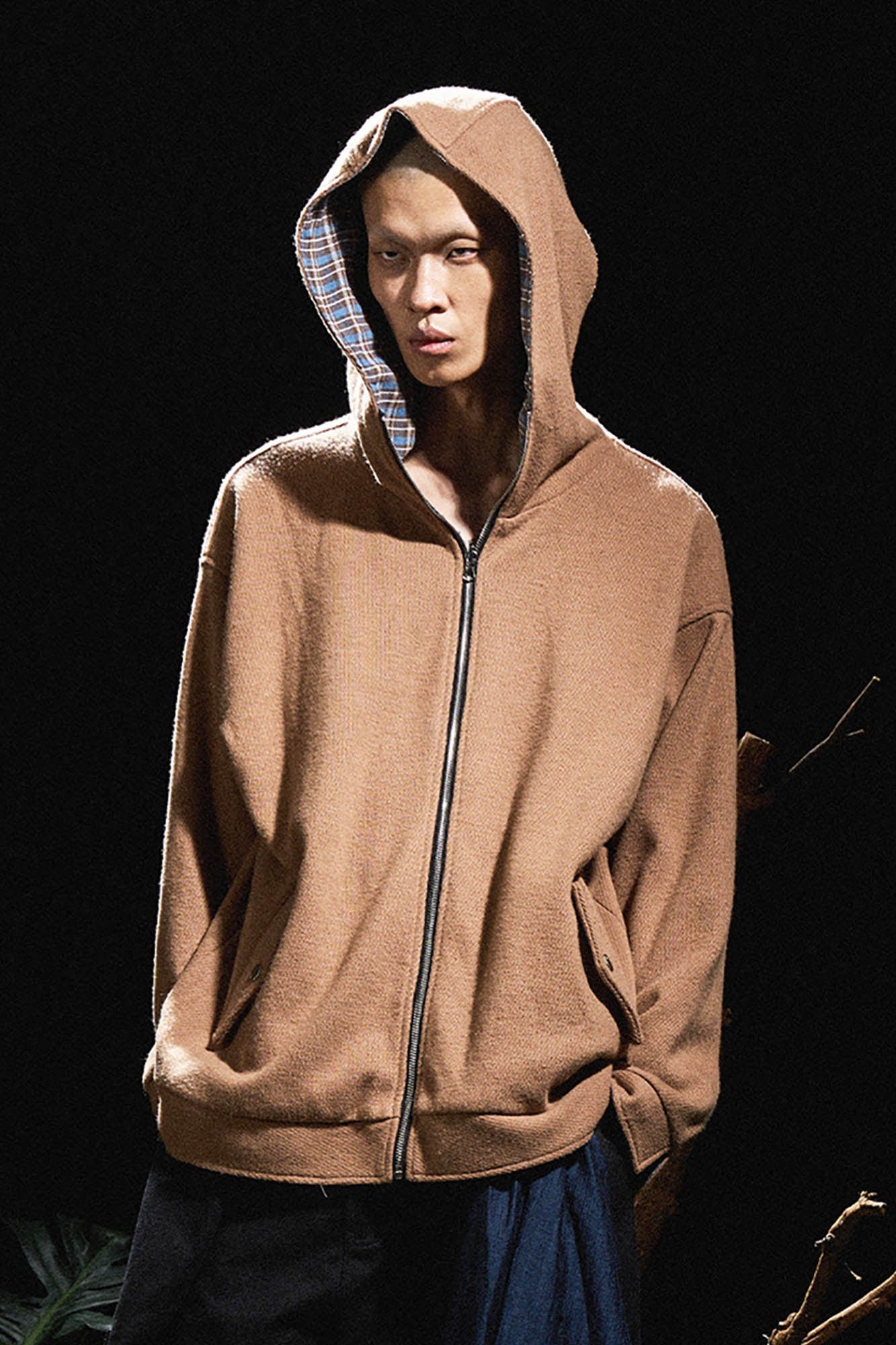 RELABEL Pupa Reversible Plaid Hooded Jacket, premium urban and streetwear designers apparel on PROJECTISR.com, RELABEL