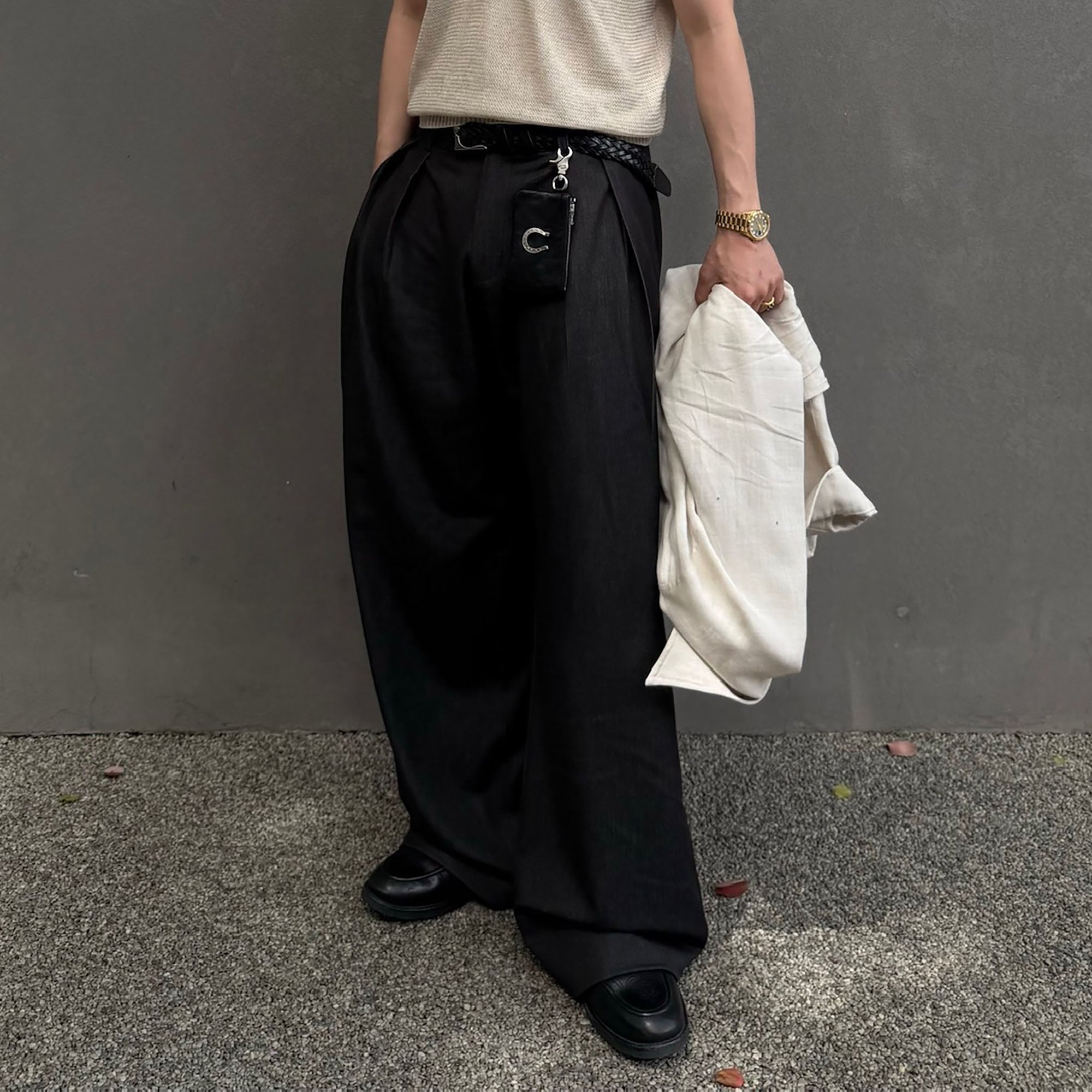 CATSSTAC Triple-Pleat Wool-Blend Wide-Leg Trousers, premium urban and streetwear designers apparel on PROJECTISR.com, CATSSTAC