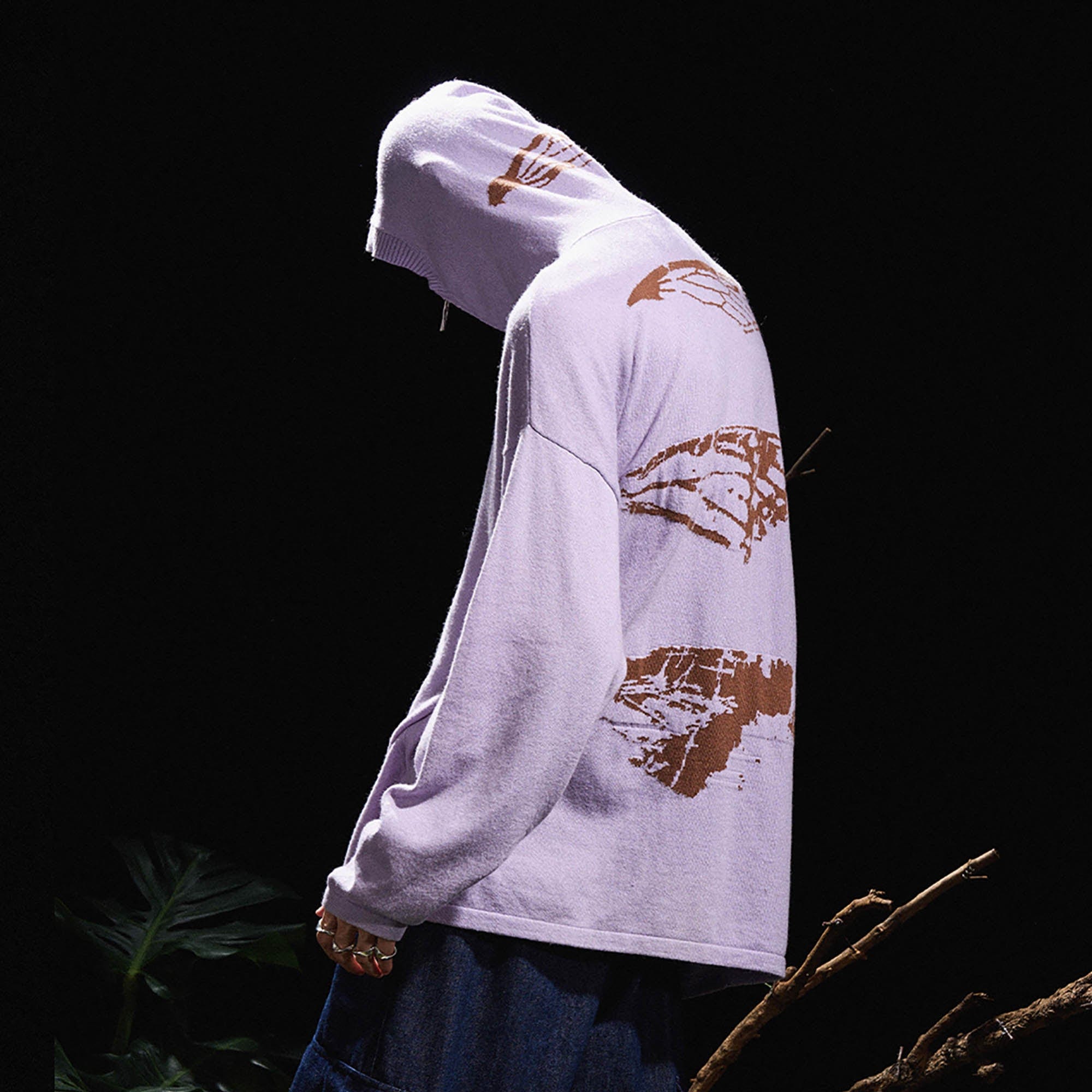 RELABEL Butterfly Zip-Up Mask Wool-Blended Hoodie, premium urban and streetwear designers apparel on PROJECTISR.com, RELABEL