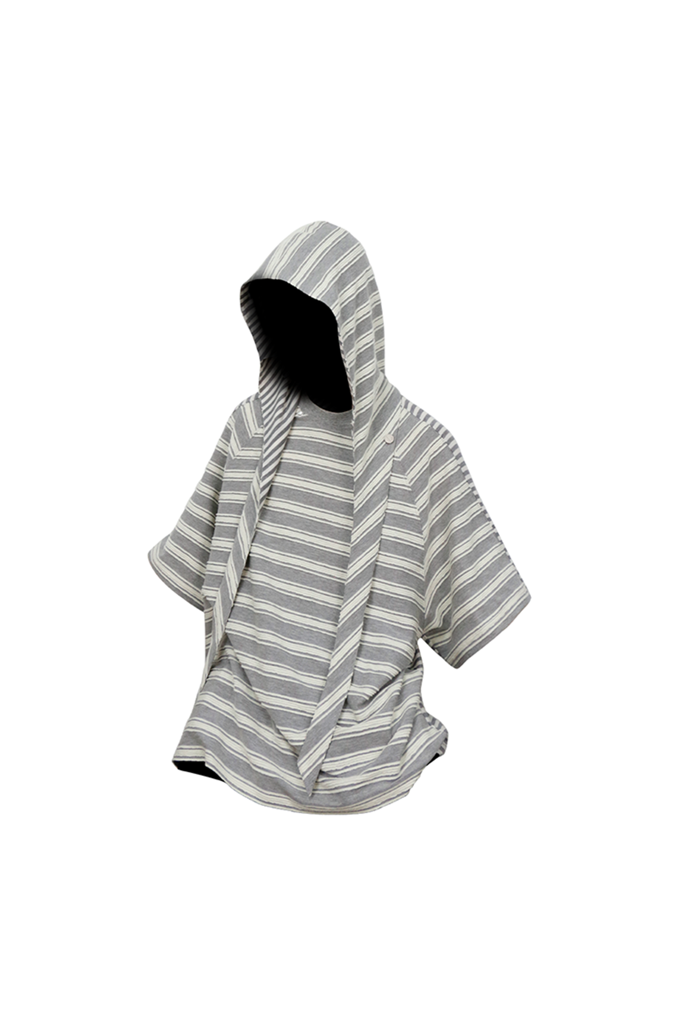 RELABEL Striped Wool-Blend Detachable Hood Tee, premium urban and streetwear designers apparel on PROJECTISR.com, RELABEL