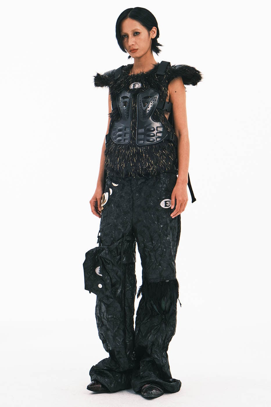 EMBRYO Cyber Faux Fur Warrior Vest, premium urban and streetwear designers apparel on PROJECTISR.com, EMBRYO