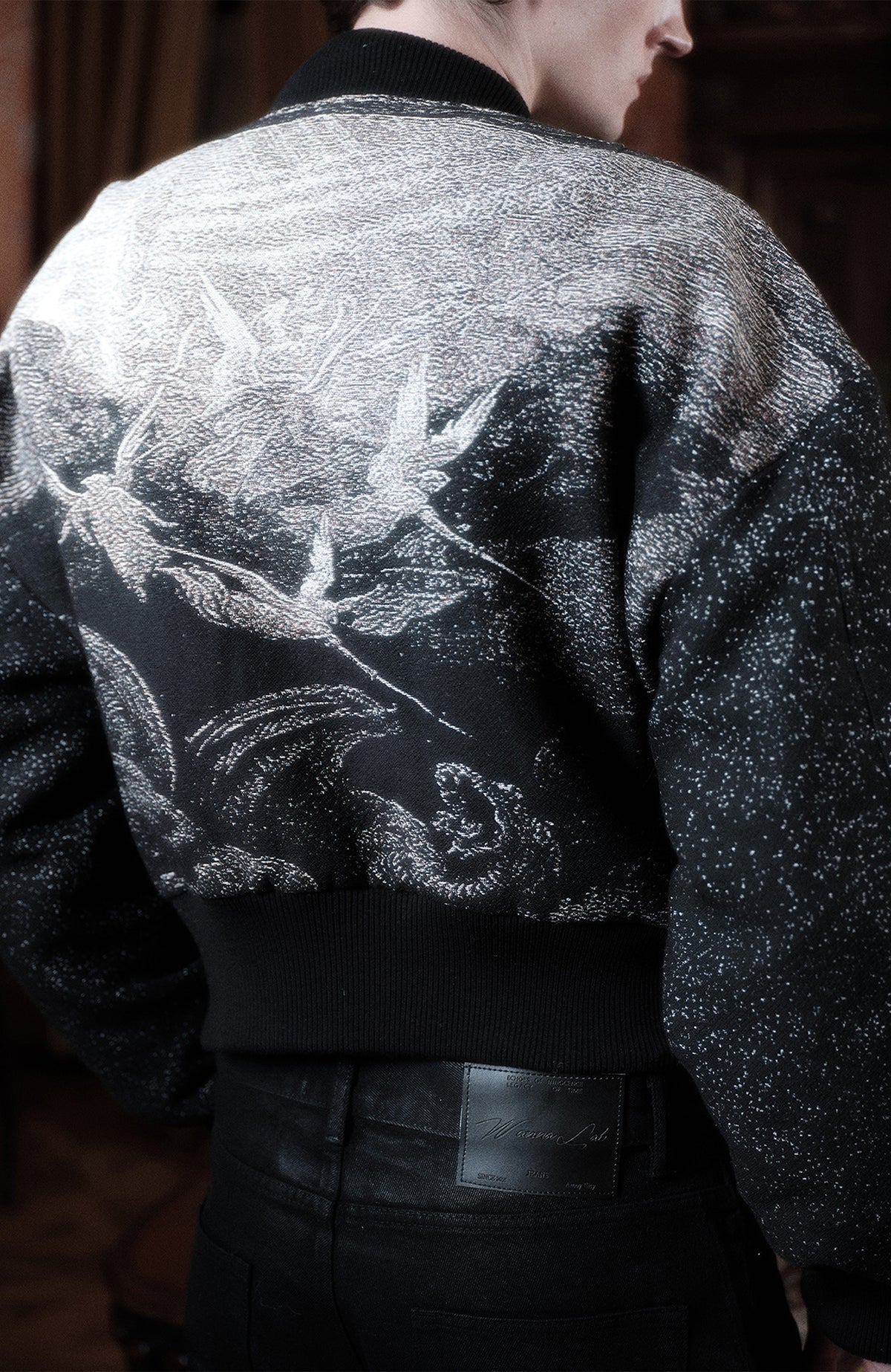 WANNA LAB Leviathan Embroidered Jacquard Bomber Jacket