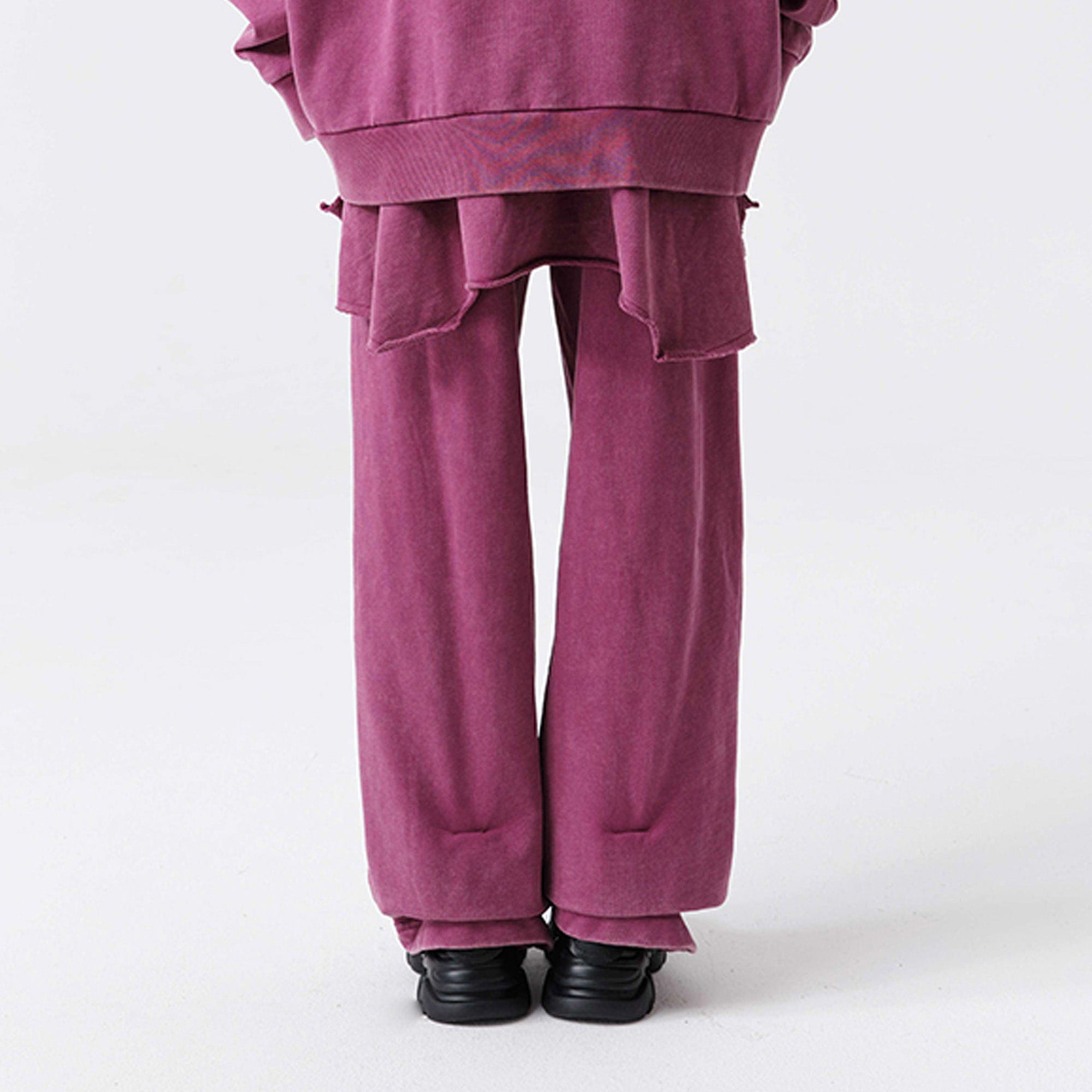 VANN VALRENCE Double-Layered Panel Deconstructed Drawstring Pants, premium urban and streetwear designers apparel on PROJECTISR.com, VANN VALRENCE