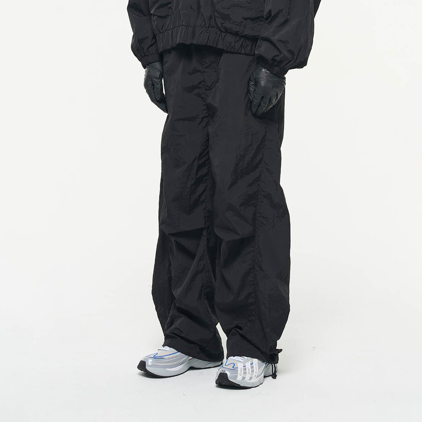 RELABEL Drawstring Pleated Wide-Leg Pants, premium urban and streetwear designers apparel on PROJECTISR.com, RELABEL