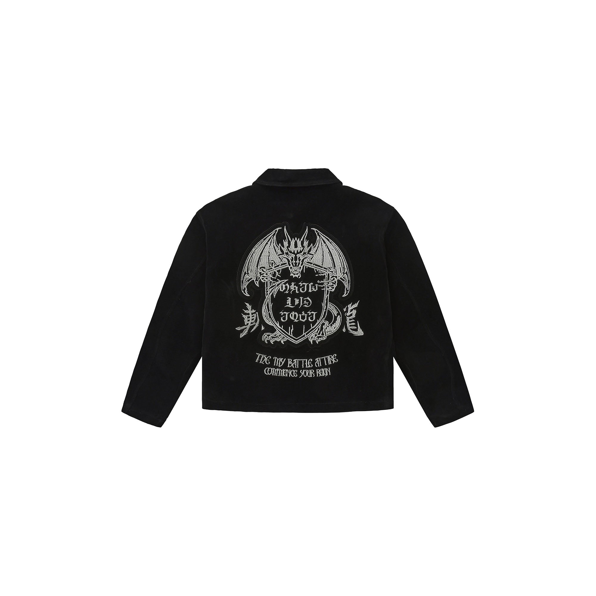 LUUUCAM Dragon Embroidered Suede Jacket
