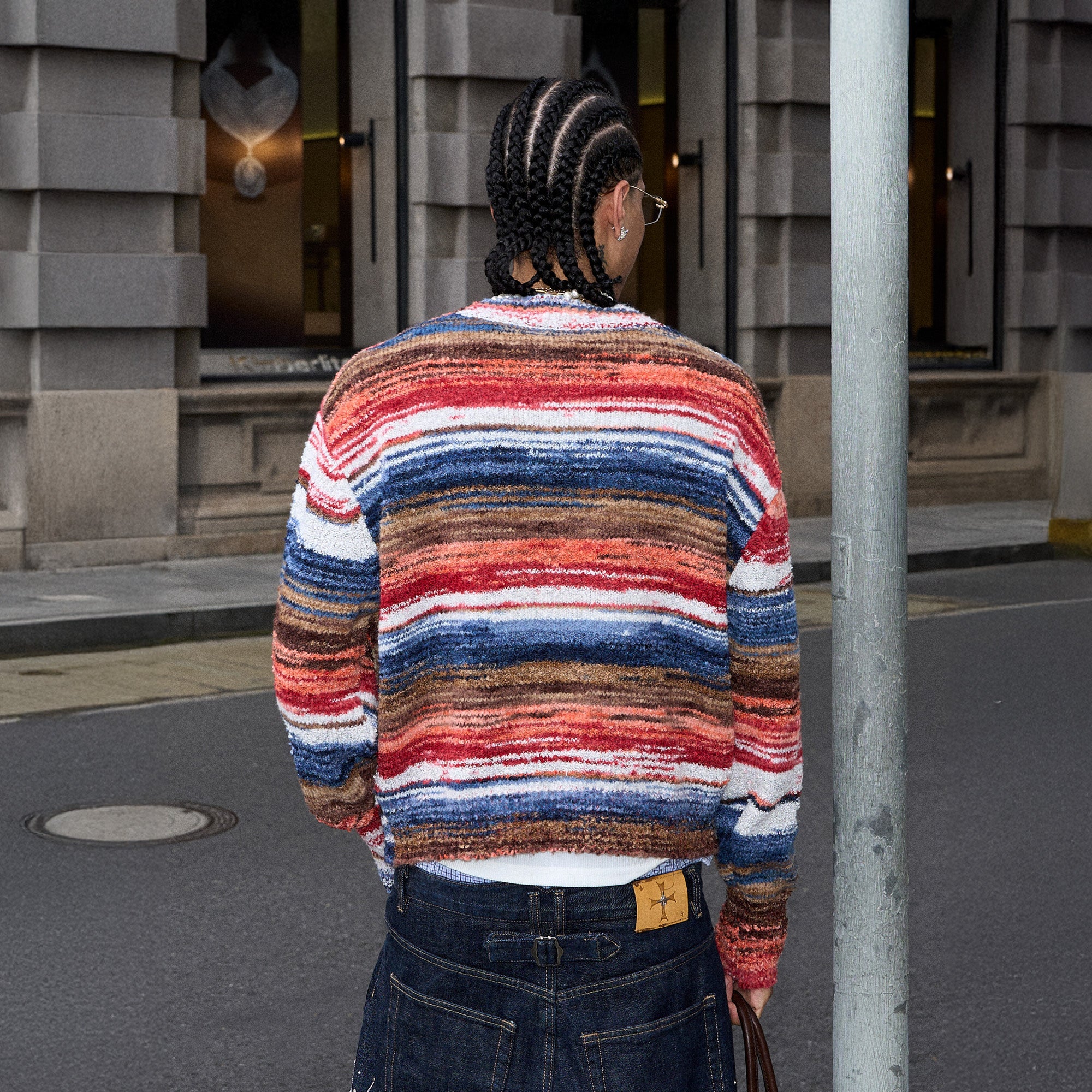 STEEPC Gradient Heartpatch Boxy Cardigan, premium urban and streetwear designers apparel on PROJECTISR.com, STEEPC