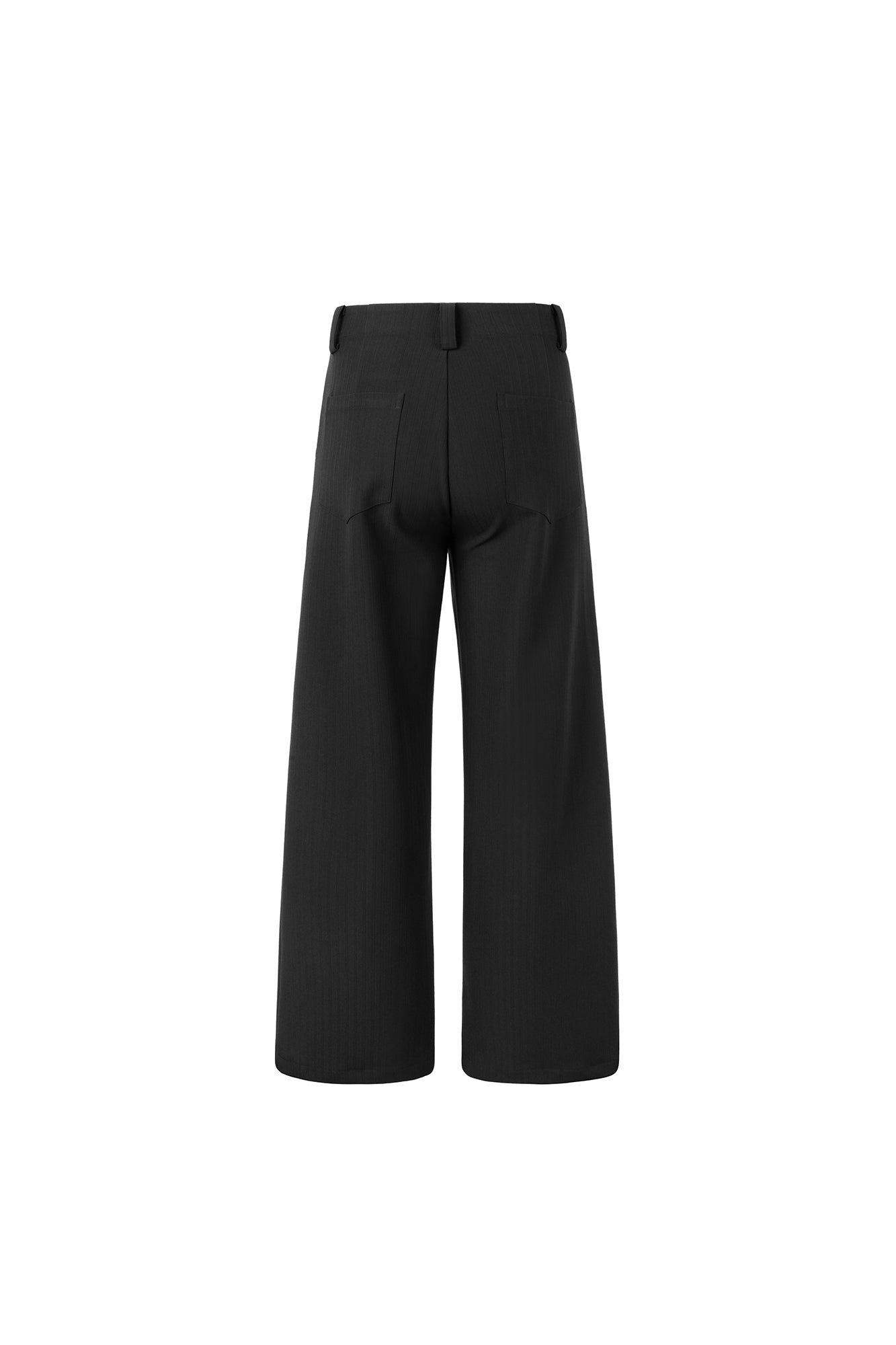 OKAYTHXBYE Pinstripe Twin Front Pleats Wide-Leg Pants, premium urban and streetwear designers apparel on PROJECTISR.com, OKAYTHXBYE