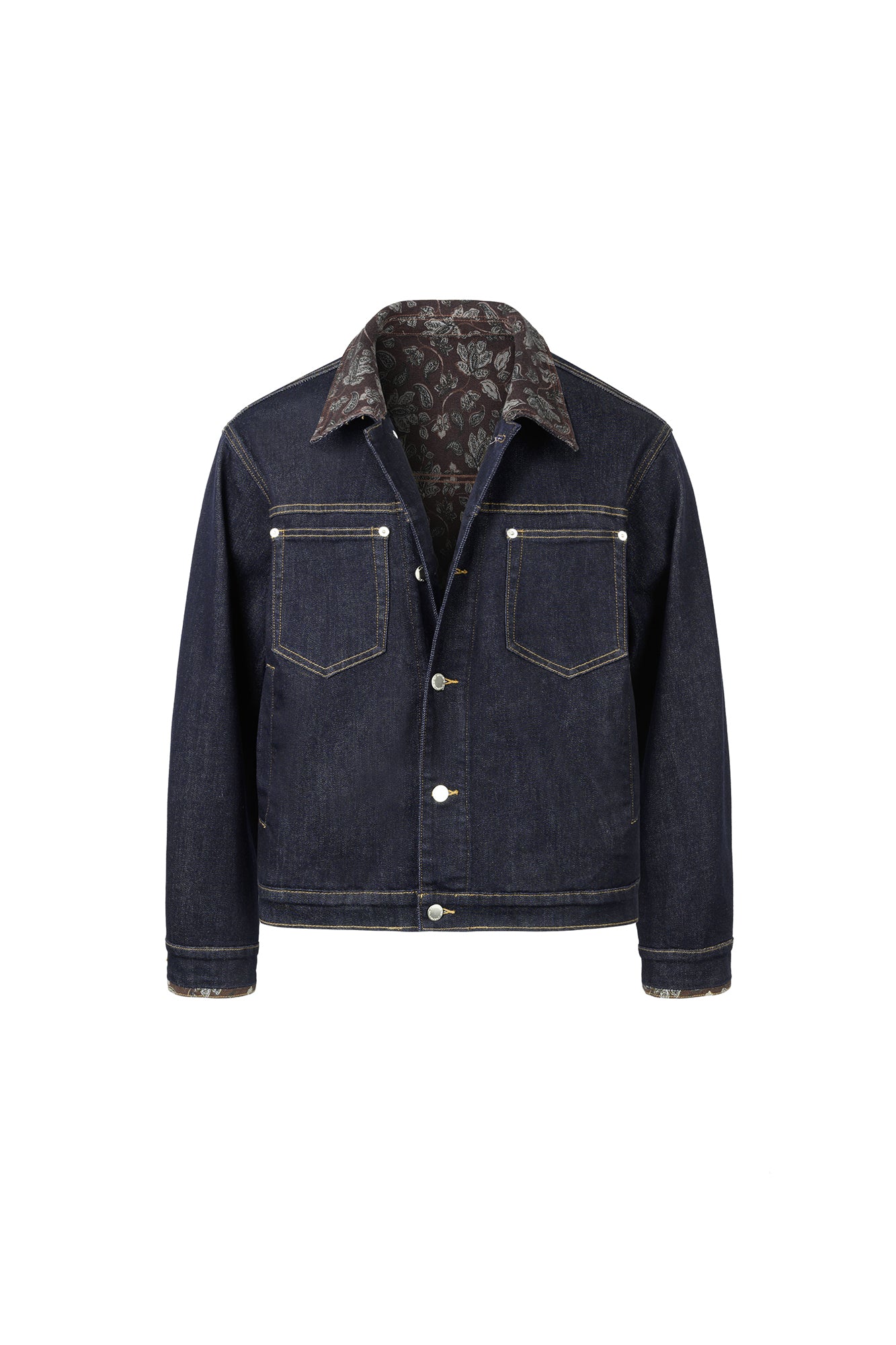 OKAYTHXBYE Floral-Lined Denim Jacket, premium urban and streetwear designers apparel on PROJECTISR.com, OKAYTHXBYE