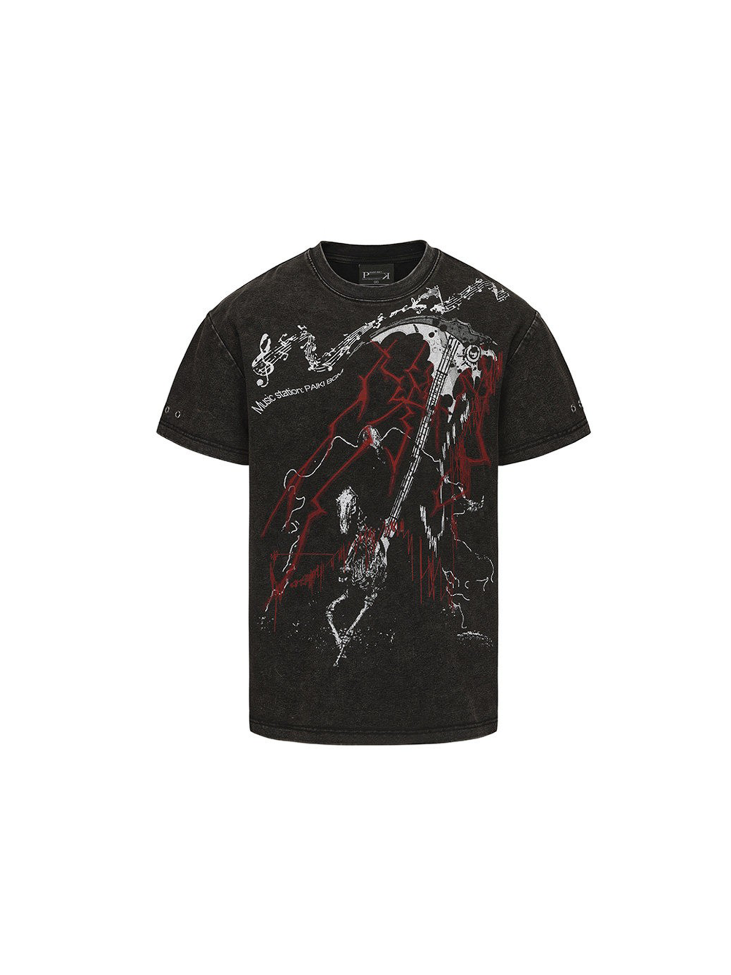 PAIKI Punk Scythe String Graphic T-Shirt