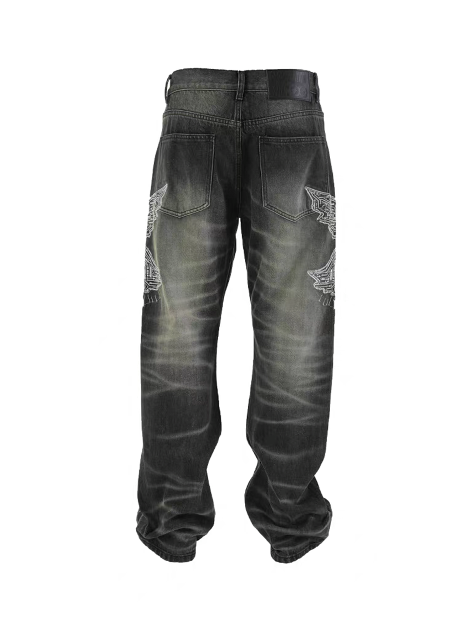 VINKID Faded Pigeon Embroidered Jeans