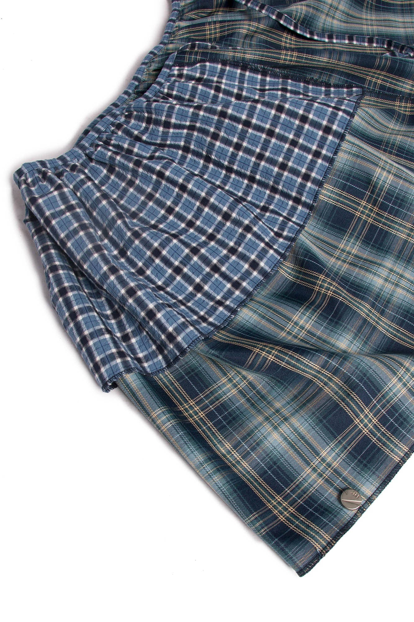 RELABEL Multi-Wear Plaid Layered Draped Skirt, premium urban and streetwear designers apparel on PROJECTISR.com, RELABEL