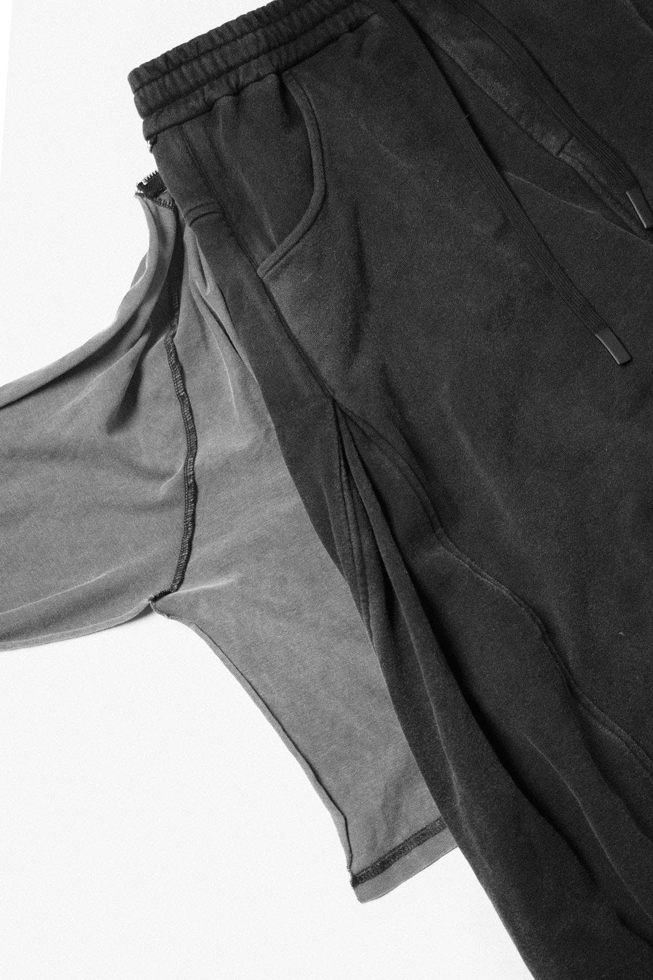 RELABEL Detachable Back Flap Draped Balloon Pants Gray, premium urban and streetwear designers apparel on PROJECTISR.com, RELABEL