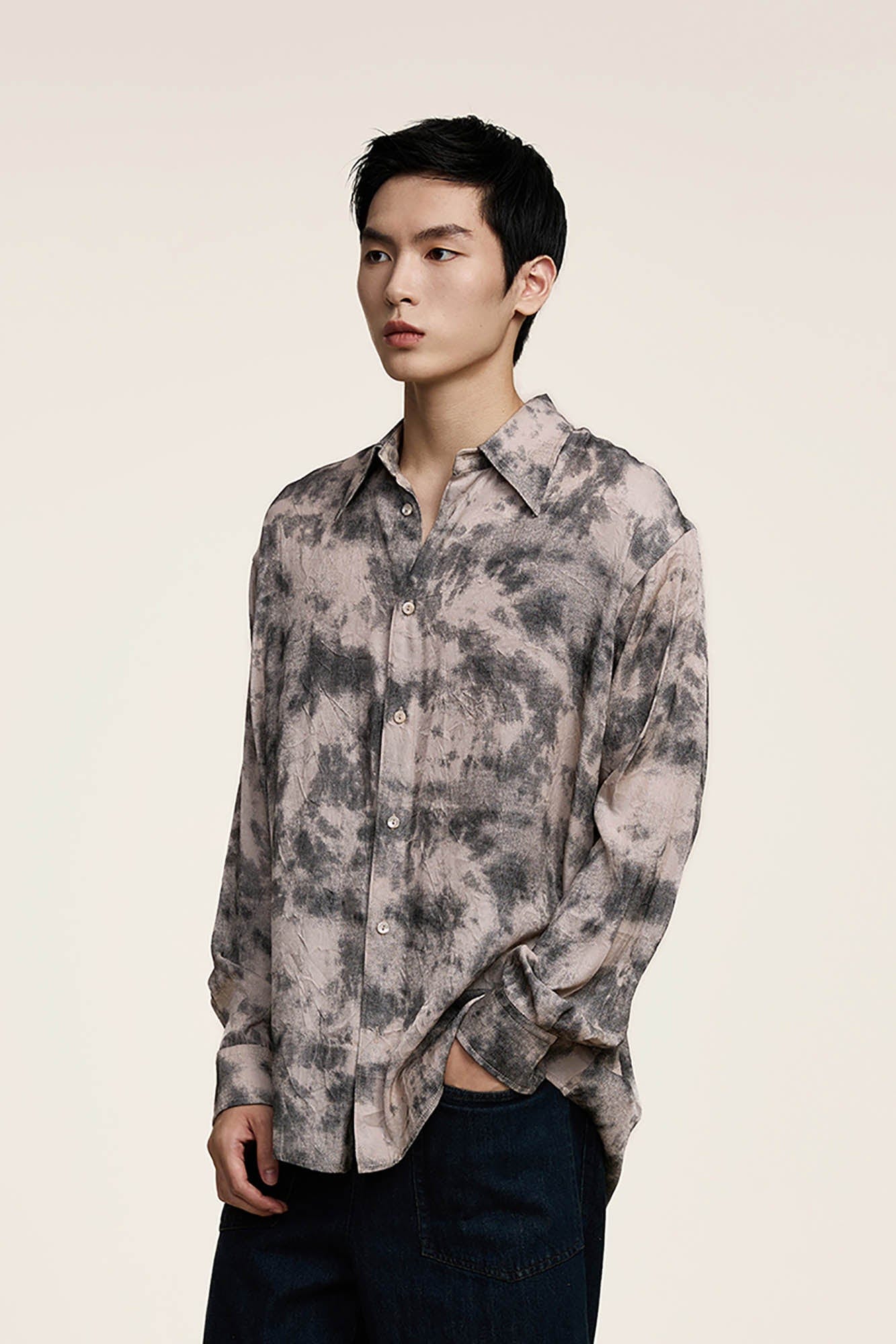 OPICLOTH Twist-Front Tie-Dye Shirt, premium urban and streetwear designers apparel on PROJECTISR.com, OPICLOTH