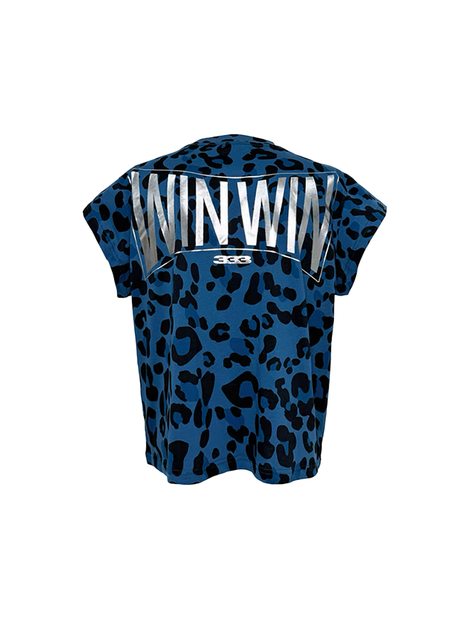 PCCVISION Contrast Leopard Crackled Foil Graphic T-Shirt, premium urban and streetwear designers apparel on PROJECTISR.com, PCCVISION