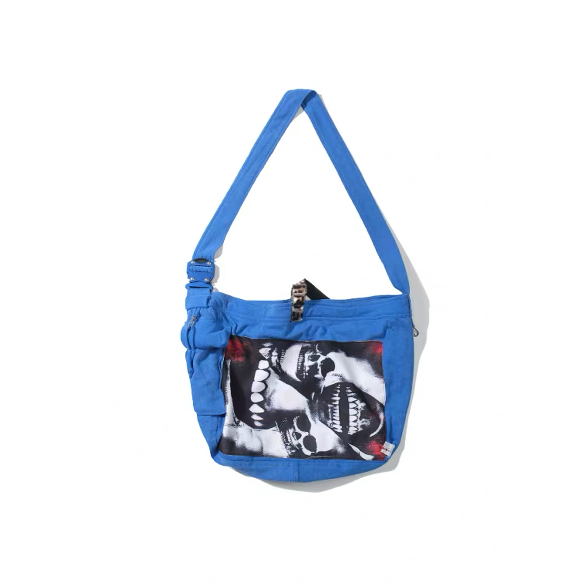 NOTHINGNESS WORLD Adjustable Skull Graphic Oversized Shoulder Bag, premium urban and streetwear designers apparel on PROJECTISR.com, NOTHINGNESS WORLD