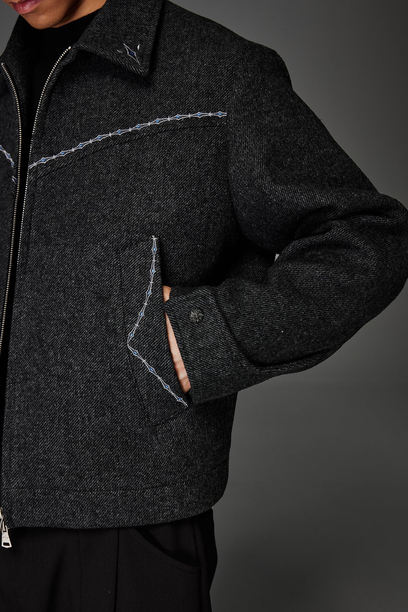 CATSSTAC Contrast-Stitched Wool-Blend Jacket, premium urban and streetwear designers apparel on PROJECTISR.com, CATSSTAC