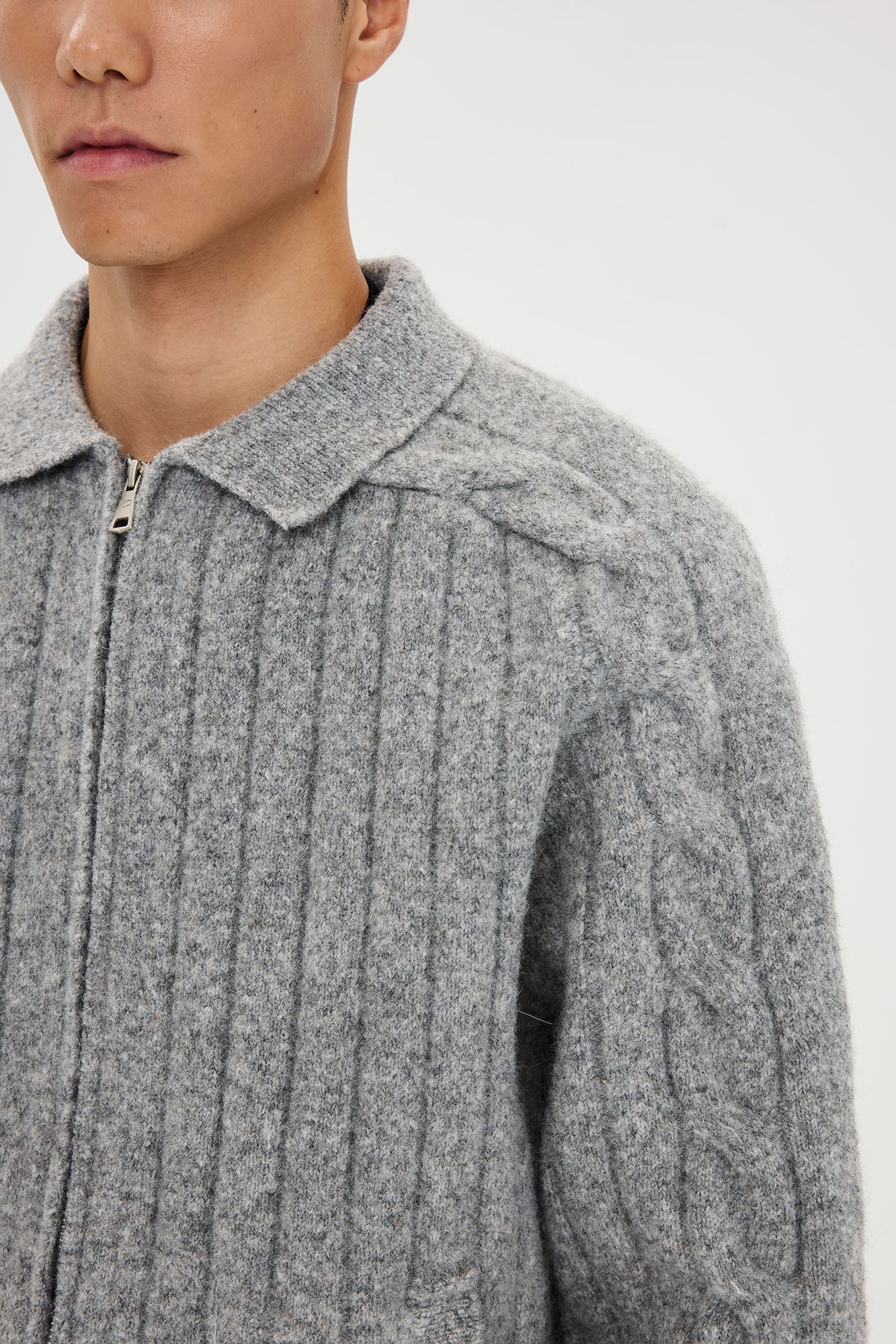 CATSSTAC Essential Wool-Blend Cable Knit Jacket