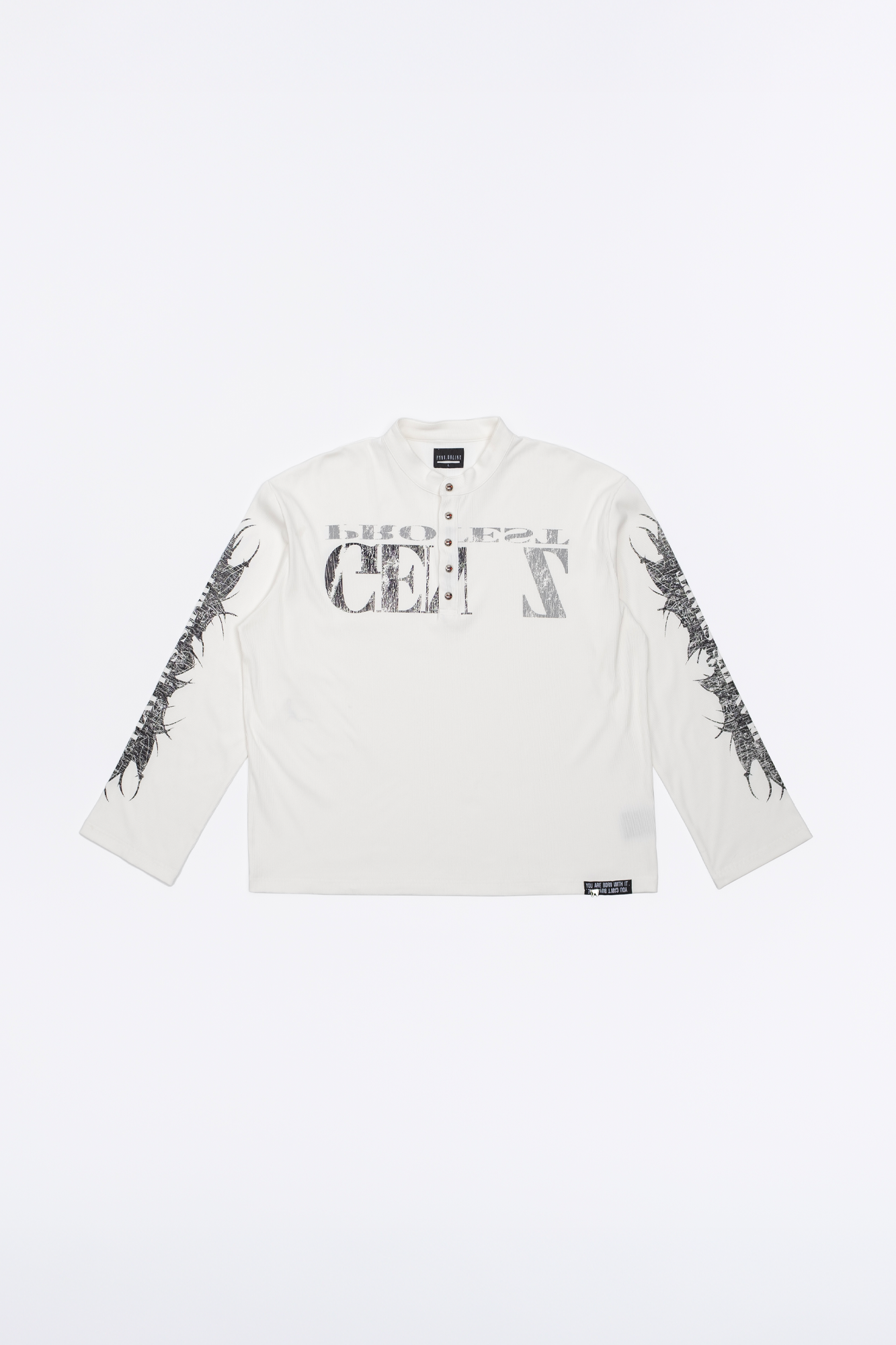 FVVO Ribbed Printed Henley Long Sleeve, premium urban and streetwear designers apparel on PROJECTISR.com, FVVO