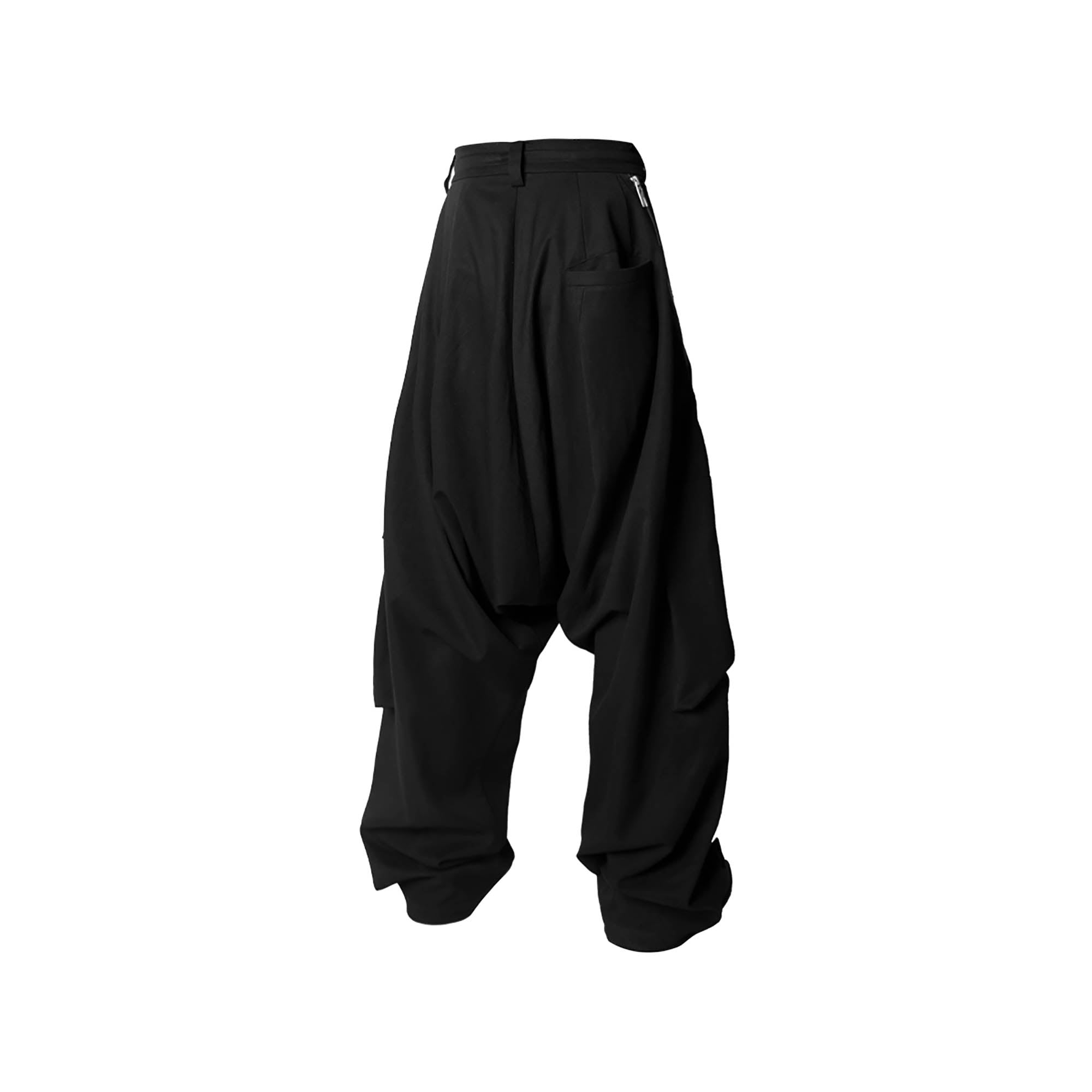 RELABEL Drop-Crotch Pleated Wide-Leg Pants, premium urban and streetwear designers apparel on PROJECTISR.com, RELABEL