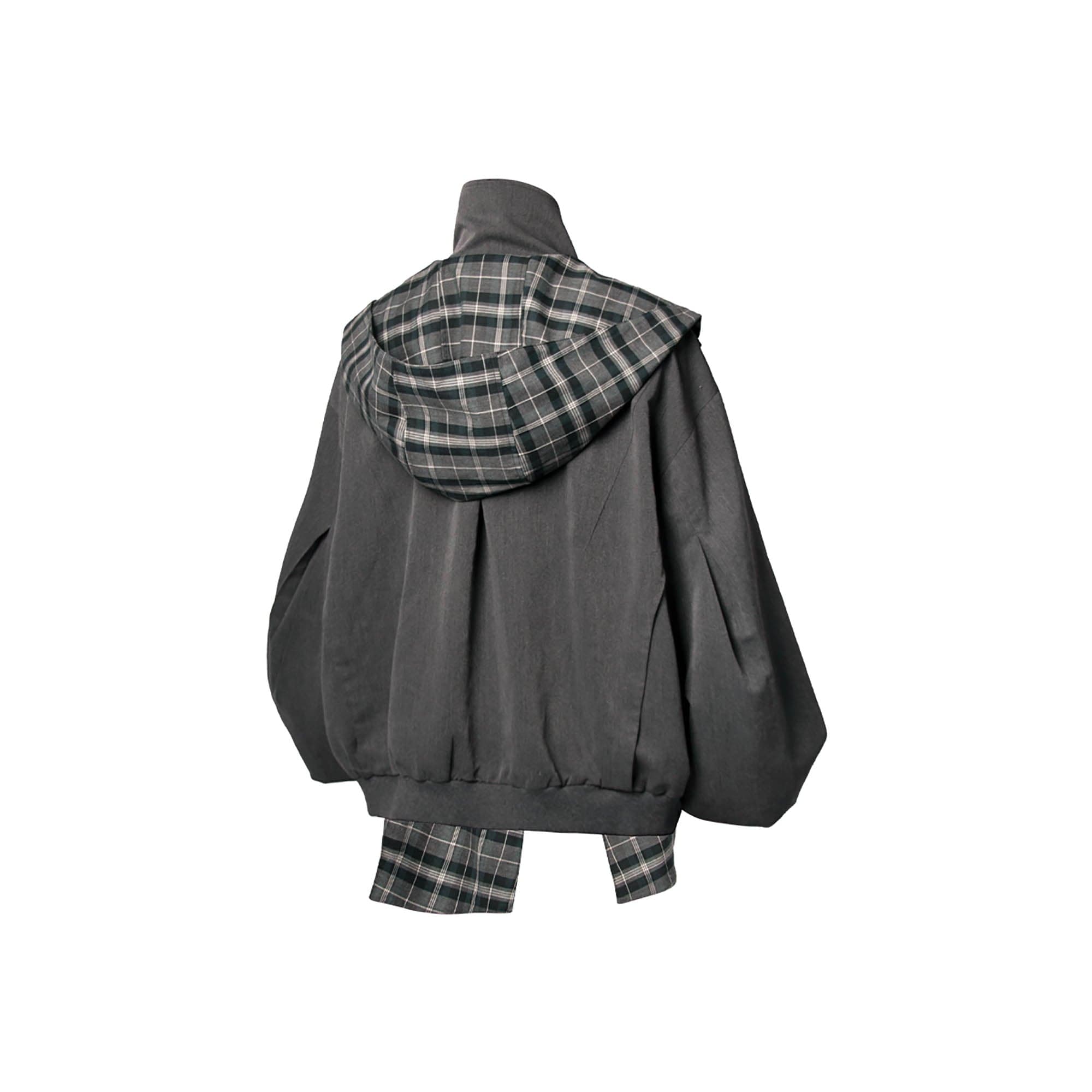 RELABEL Detachable Plaid Hooded Jacket, premium urban and streetwear designers apparel on PROJECTISR.com, RELABEL