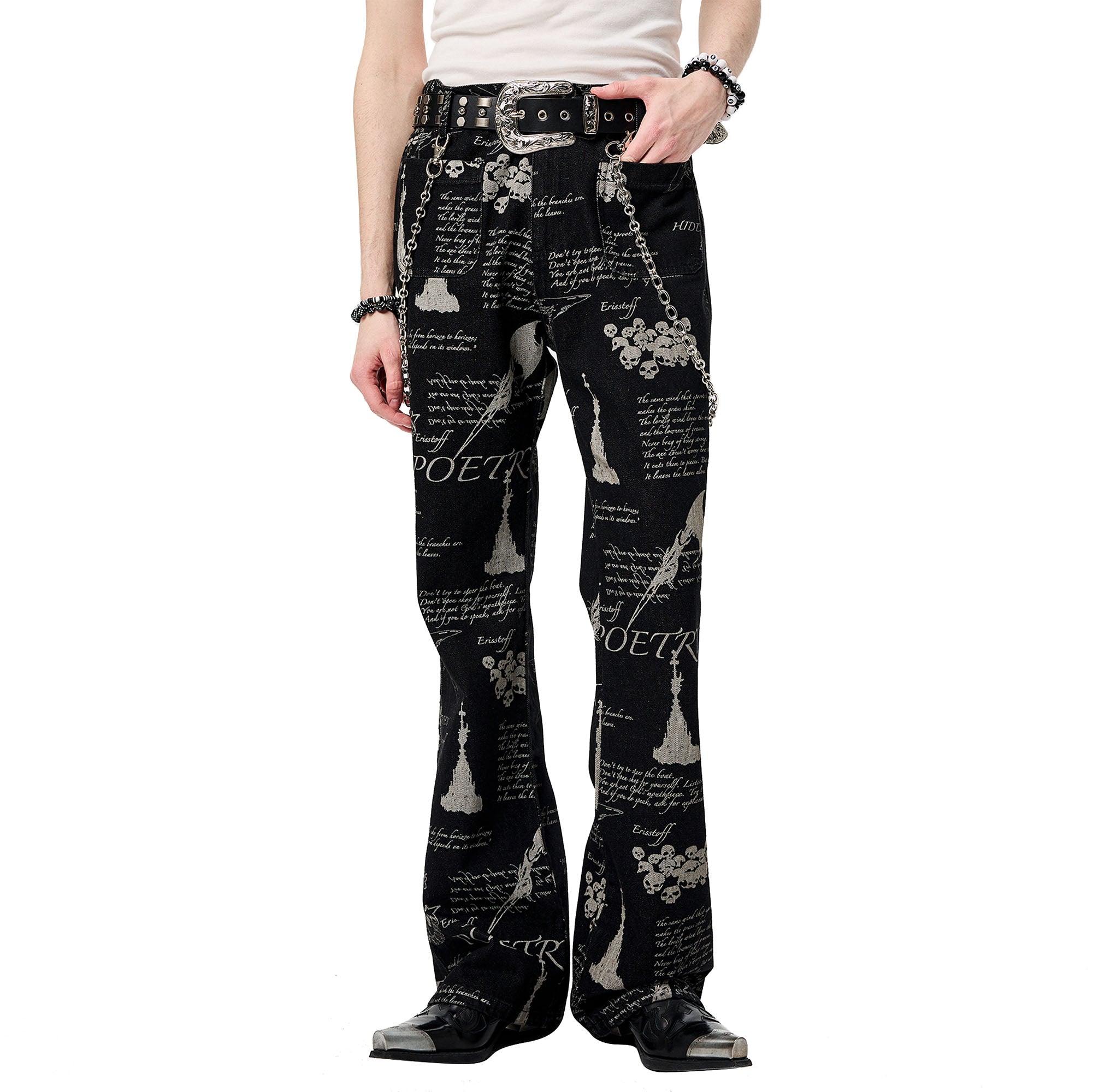 CYCYCY Punk Washed Graffiti Jeans