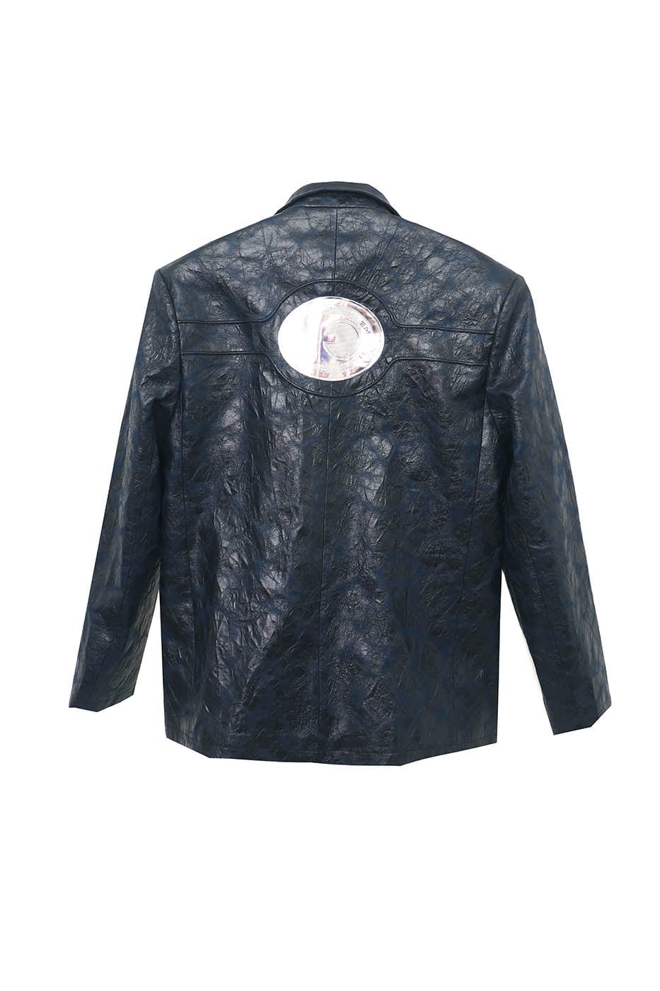 EMBRYO Crinkled Textured Faux Leather Blazer, premium urban and streetwear designers apparel on PROJECTISR.com, EMBRYO
