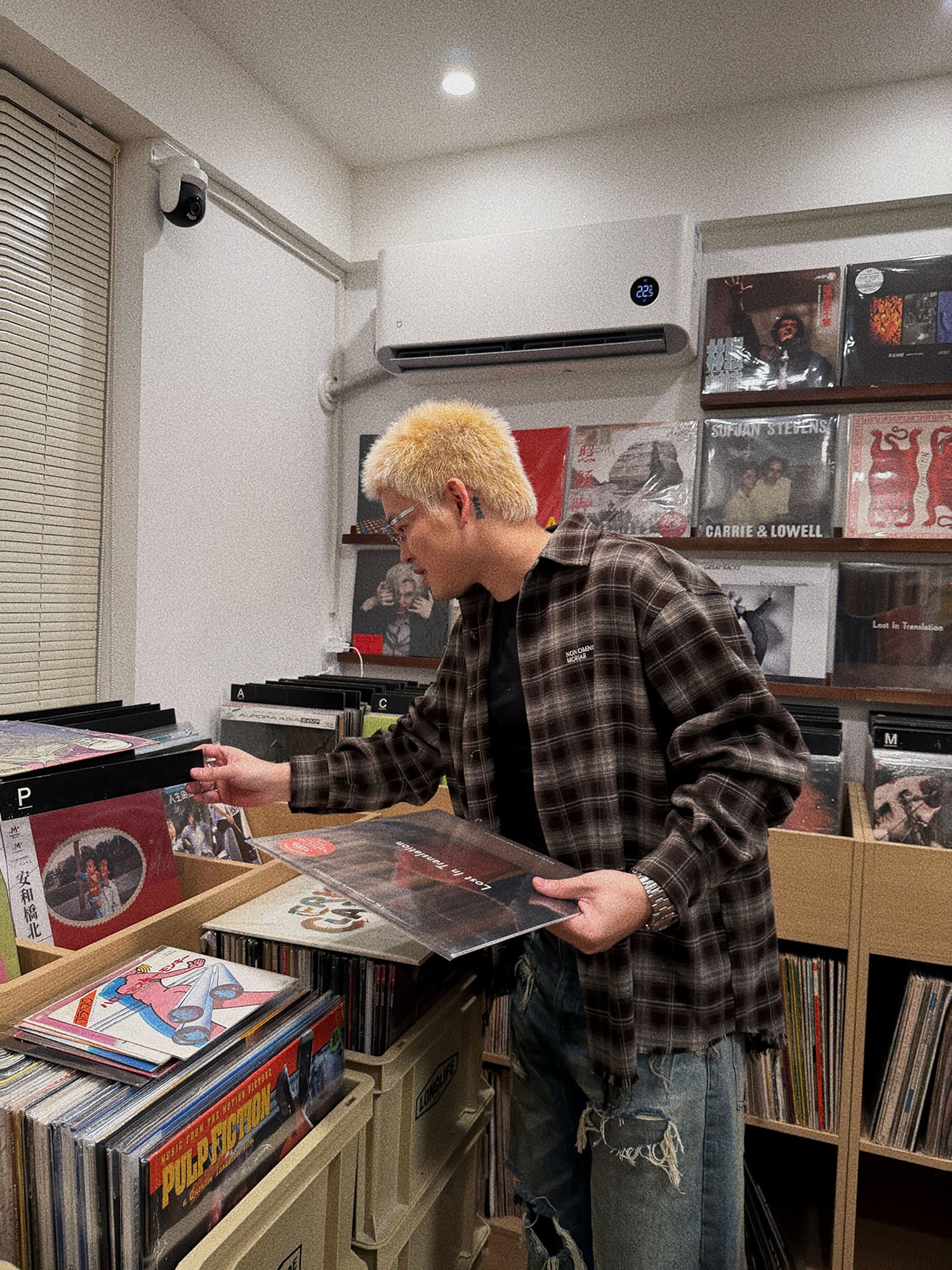 UNDERWATER Plaid Raw Edge Shirt Brown
