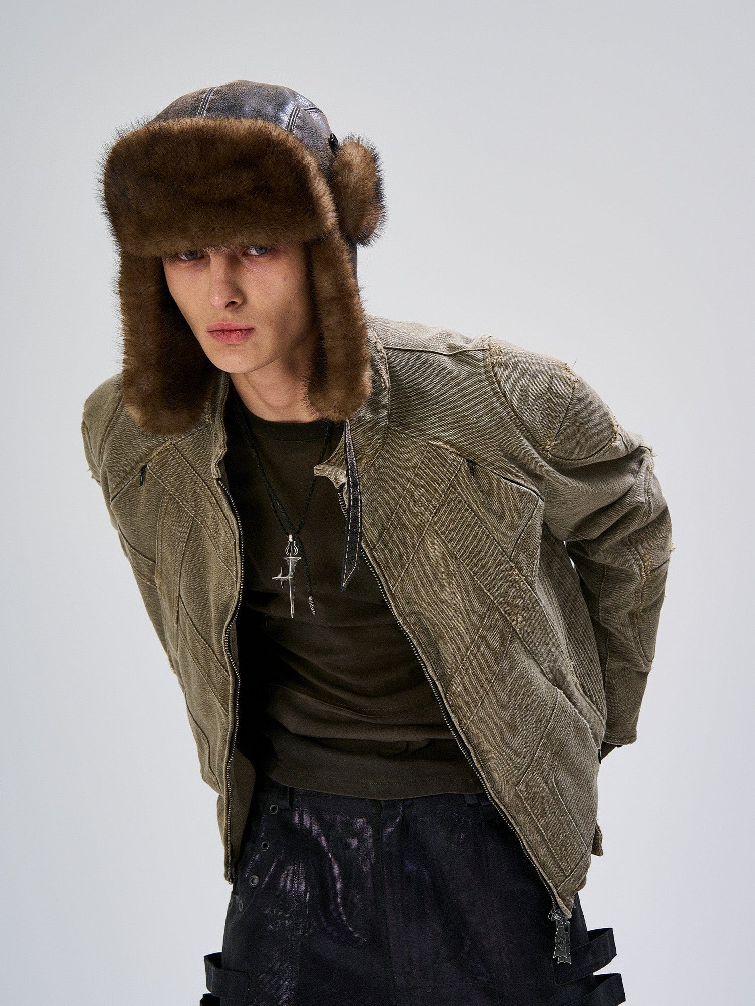 FLYERRER Panel Armor Moto Canvas Jacket, premium urban and streetwear designers apparel on PROJECTISR.com, FLYERRER