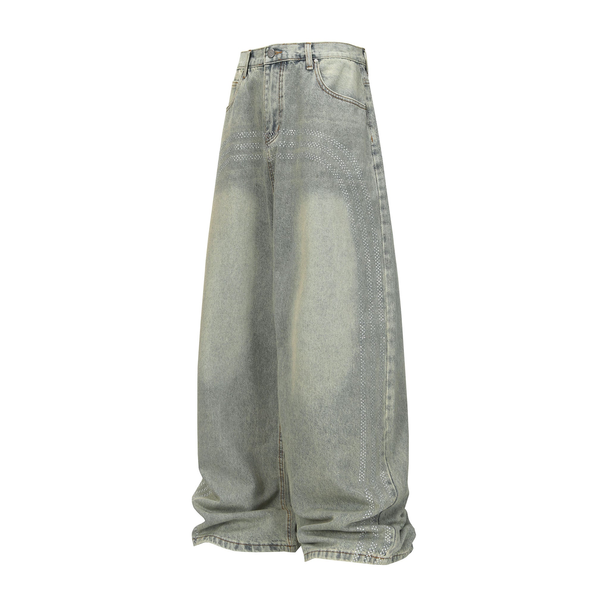 CLP Diamond Arc Washed Wide-Leg Jeans, premium urban and streetwear designers apparel on PROJECTISR.com, CLP