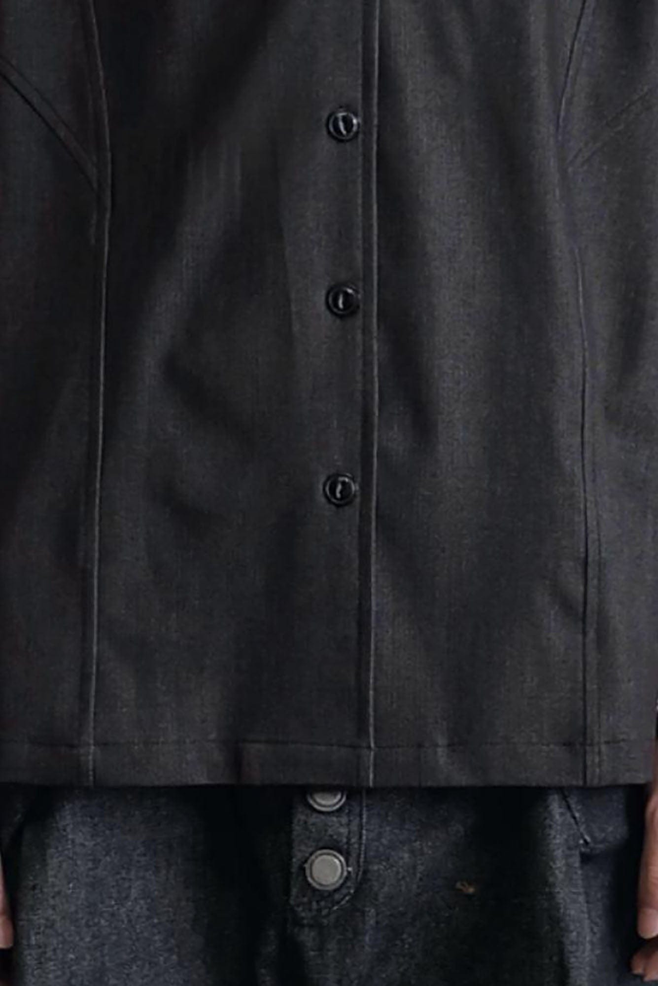 SSIN7 Satin Spliced V-Neck Half Shirt, premium urban and streetwear designers apparel on PROJECTISR.com, SSIN7