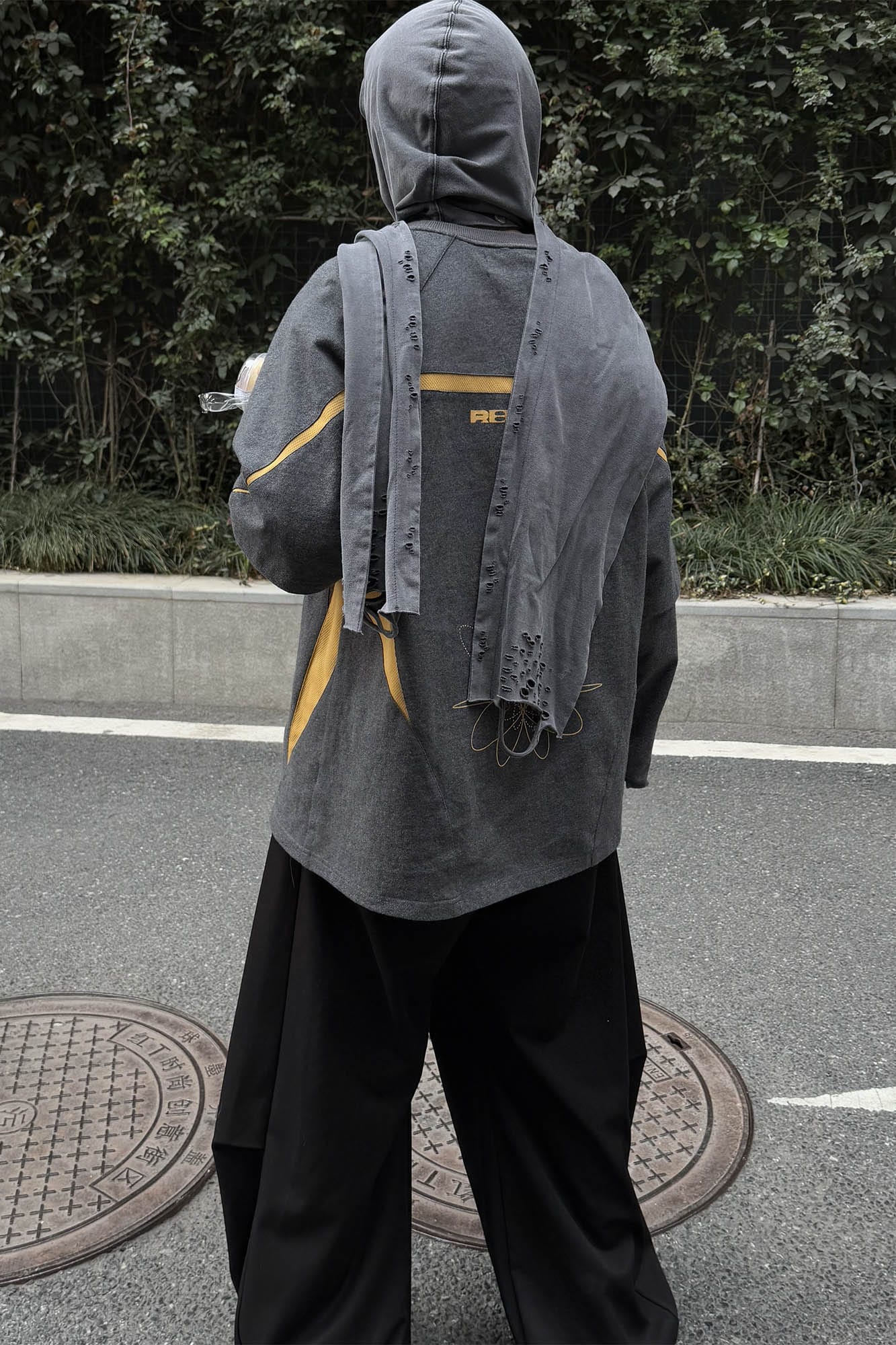 RELABEL No.21 Spliced Layered Long-Sleeve Tee, premium urban and streetwear designers apparel on PROJECTISR.com, RELABEL