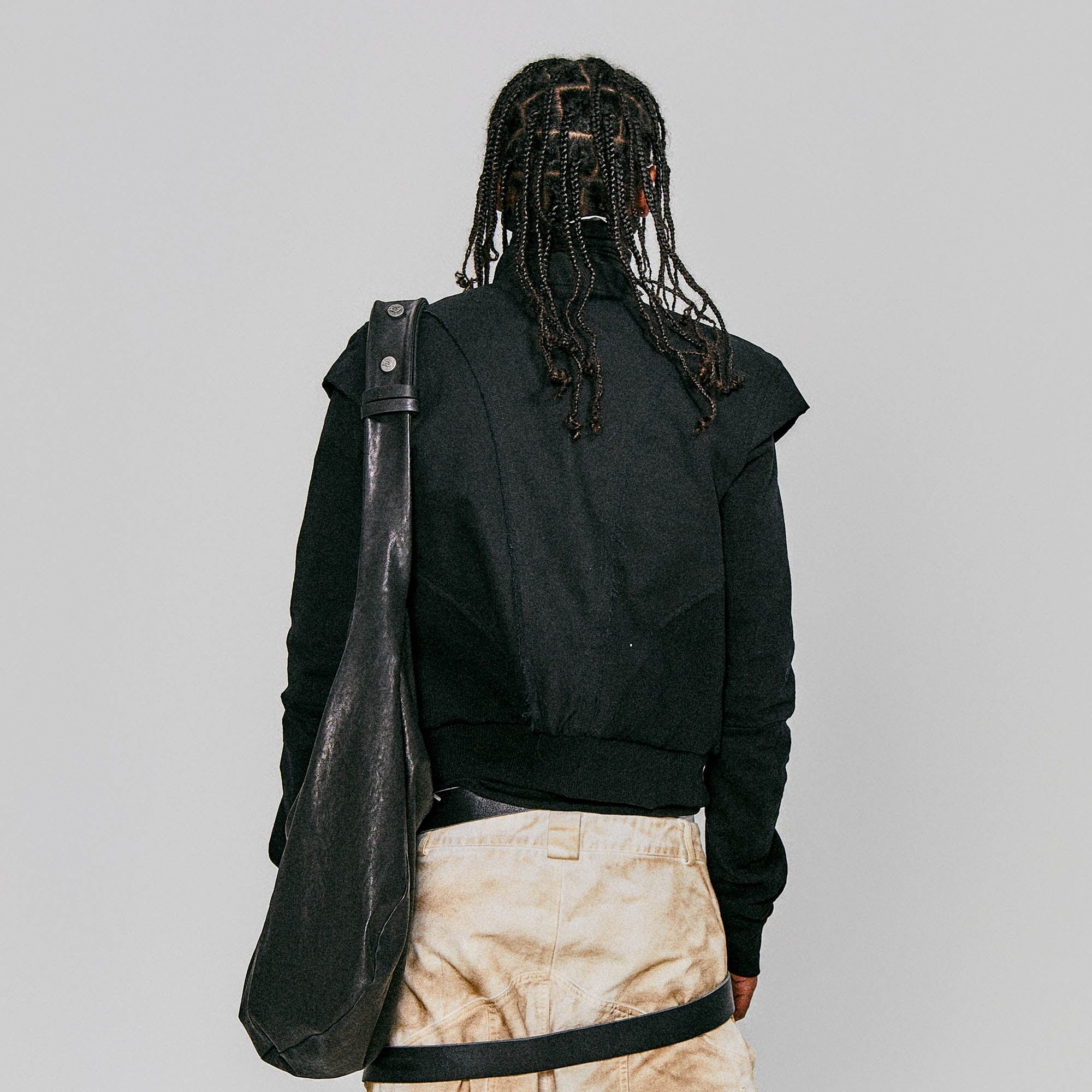 FLYERRER Studded Spliced Stand-Collar Zip-Up Vest