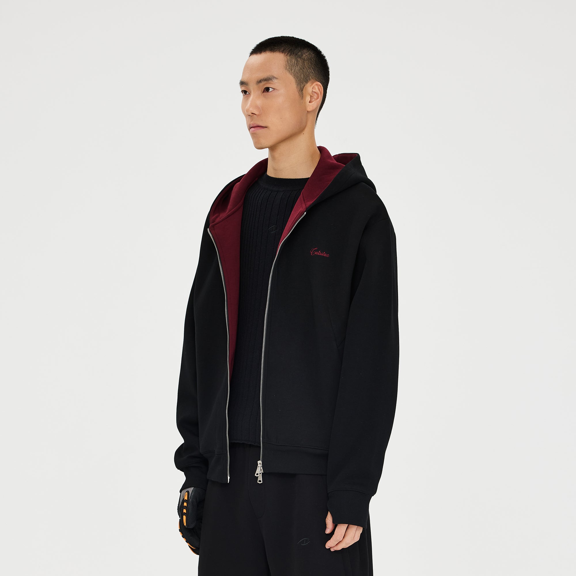 CATSSTAC Essential Embroidered LOGO Zip-Up Hoodie