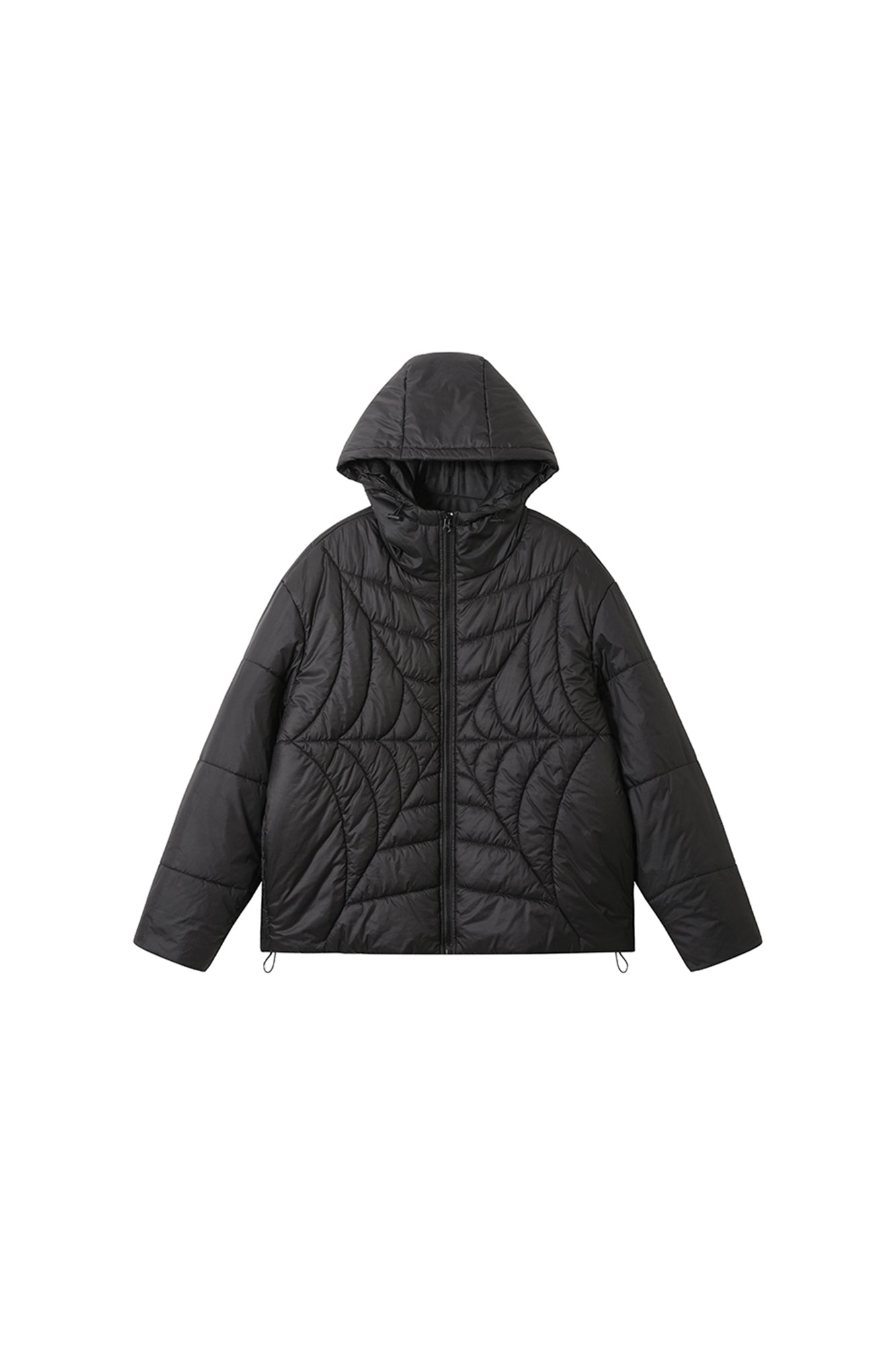 DONSMOKE Spider Web Quilt Hooded Puffer Jacket