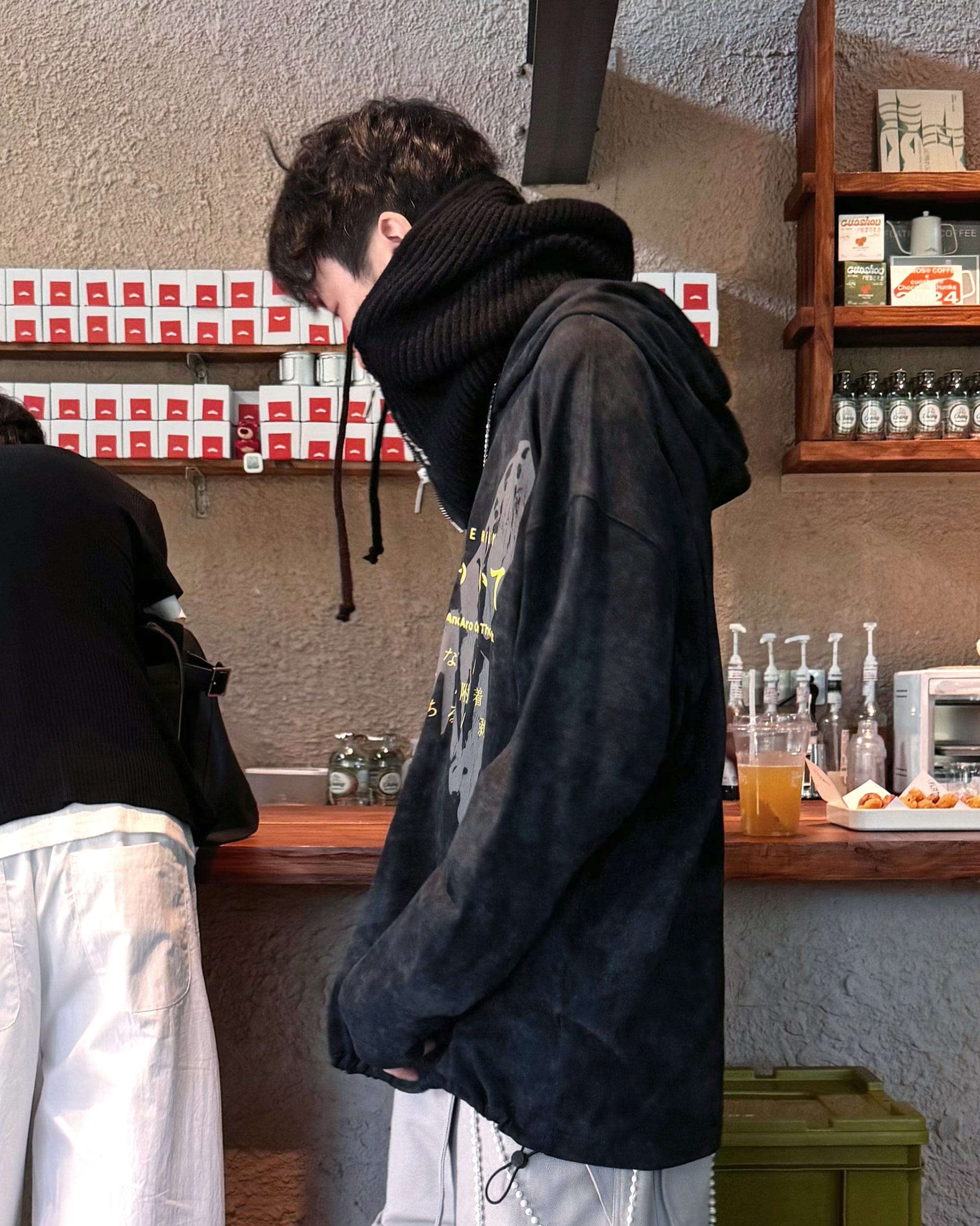 RELABEL Butterfly Buttoned Faded Hoodie, premium urban and streetwear designers apparel on PROJECTISR.com, RELABEL