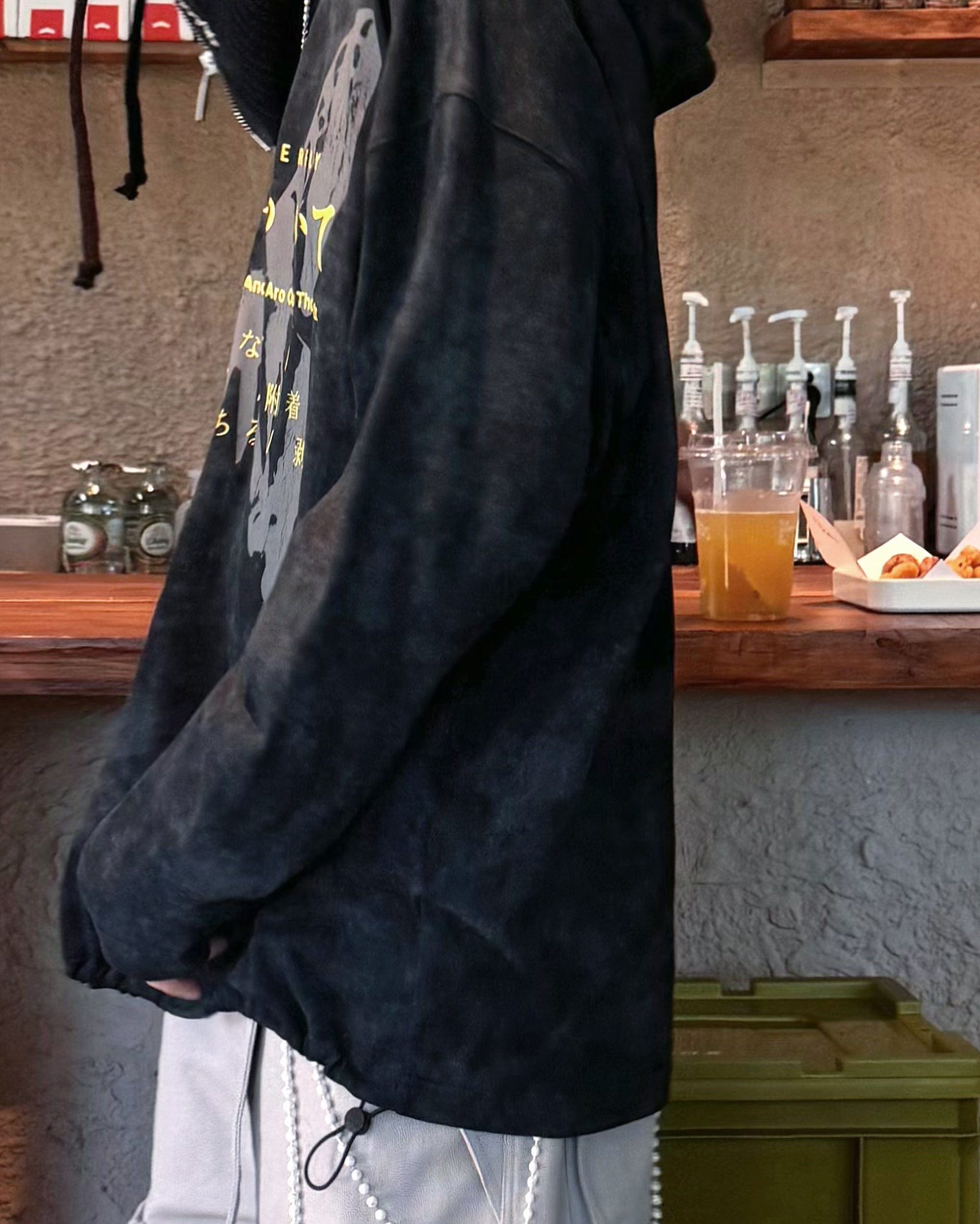 RELABEL Butterfly Buttoned Faded Hoodie, premium urban and streetwear designers apparel on PROJECTISR.com, RELABEL
