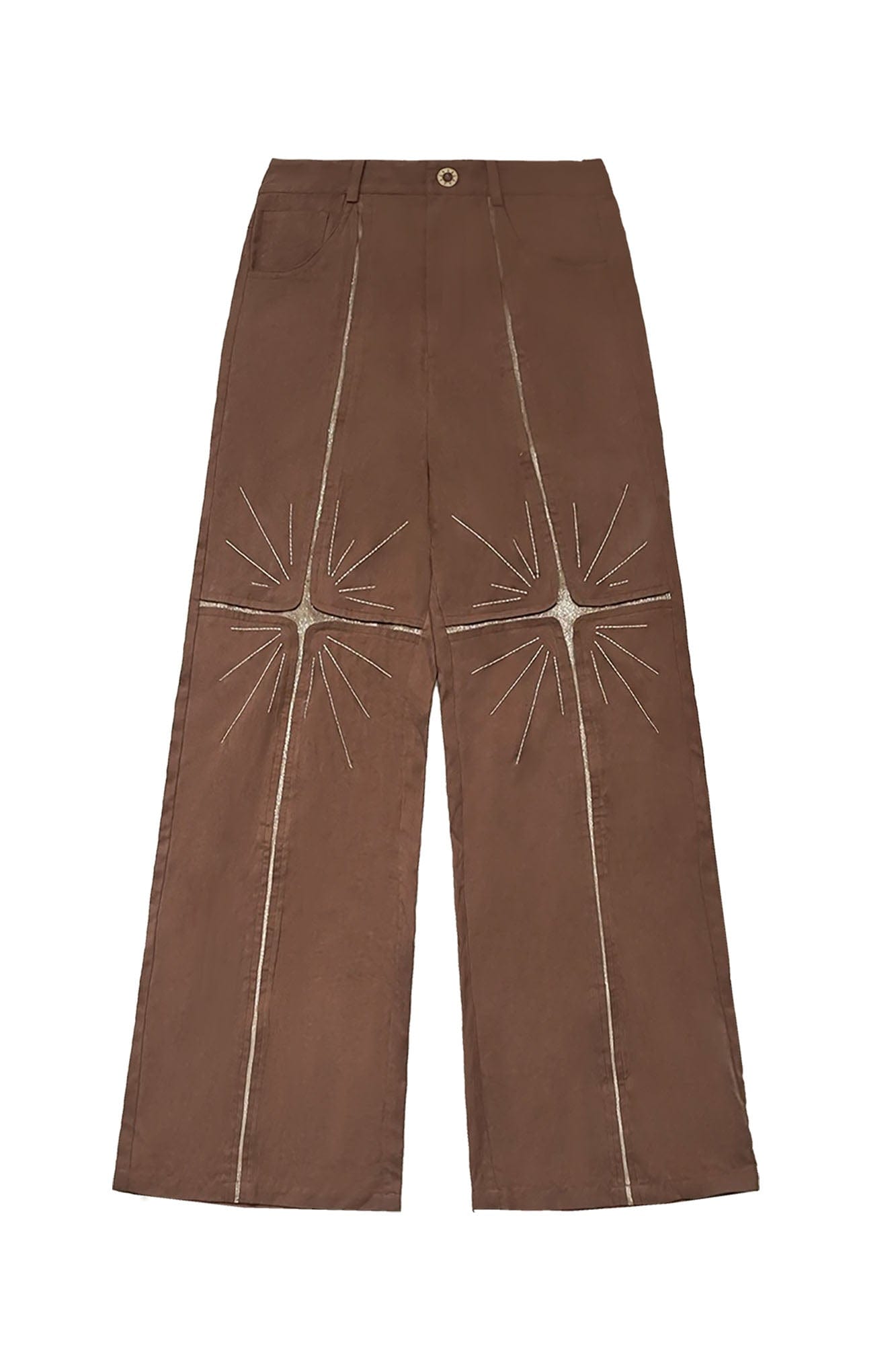 OIPWORD Middle Radiant Star Panel Wide-Leg Pants, premium urban and streetwear designers apparel on PROJECTISR.com, OIPWORD