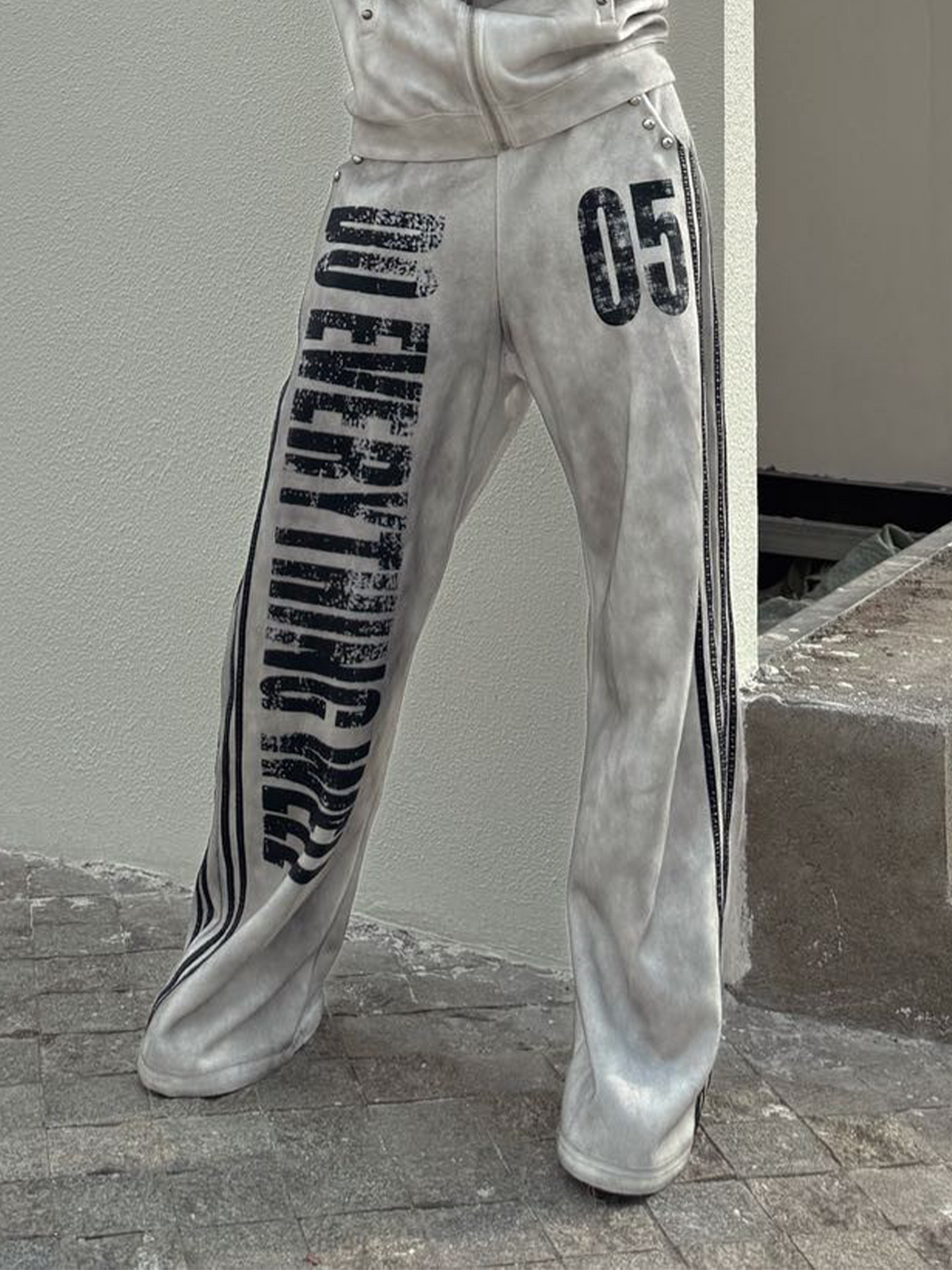 DETW Washed Graphic Double-Waistband Sweatpants
