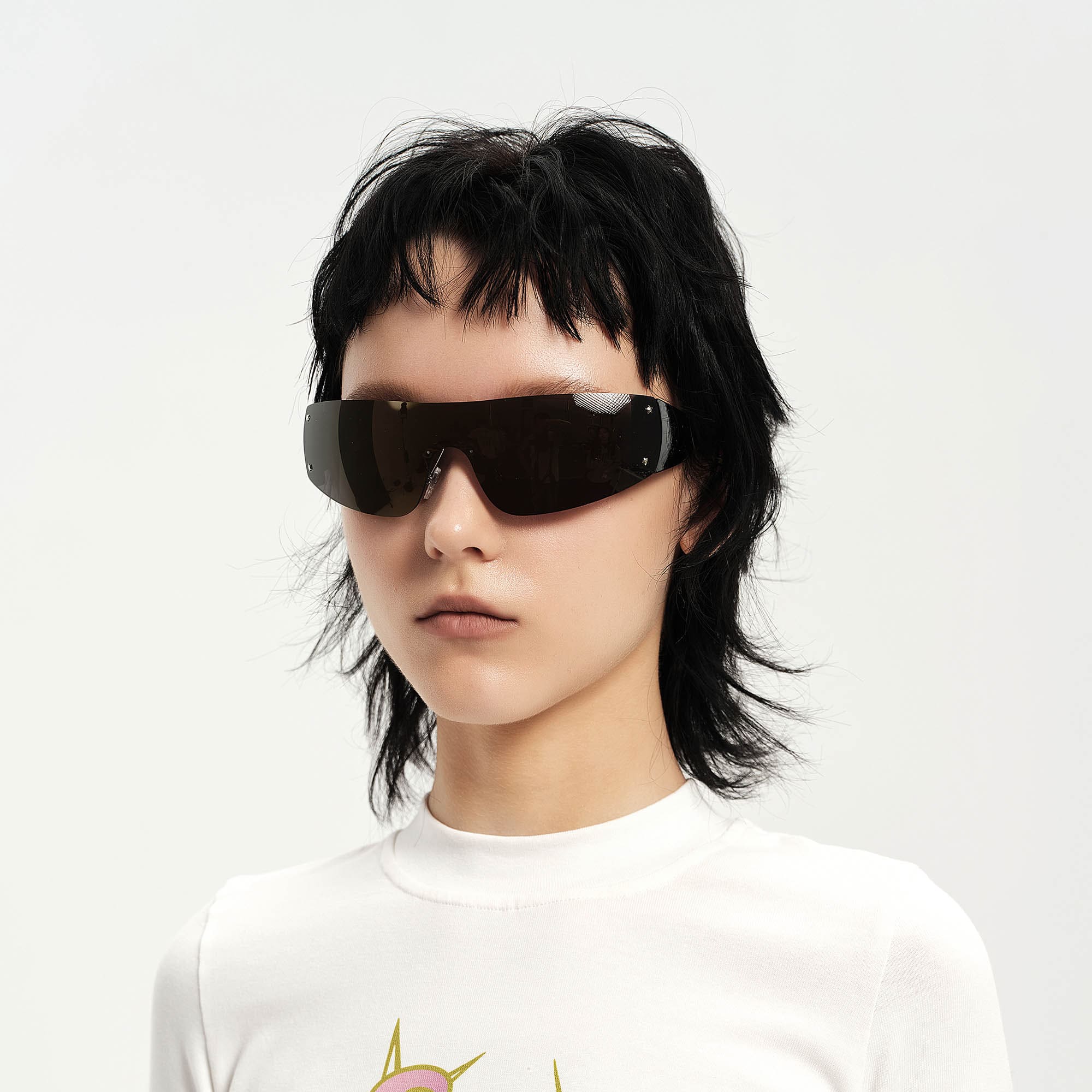 DAMAGE ASIA OPTICALS Frameless One-Piece Sunglasses, premium urban and streetwear designers apparel on PROJECTISR.com, DAMAGE ASIA