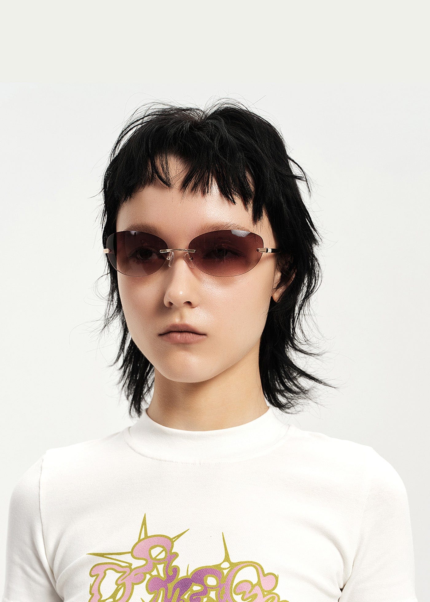 DAMAGE ASIA OPTICALS Rimless Gradient Sunglasses, premium urban and streetwear designers apparel on PROJECTISR.com, DAMAGE ASIA