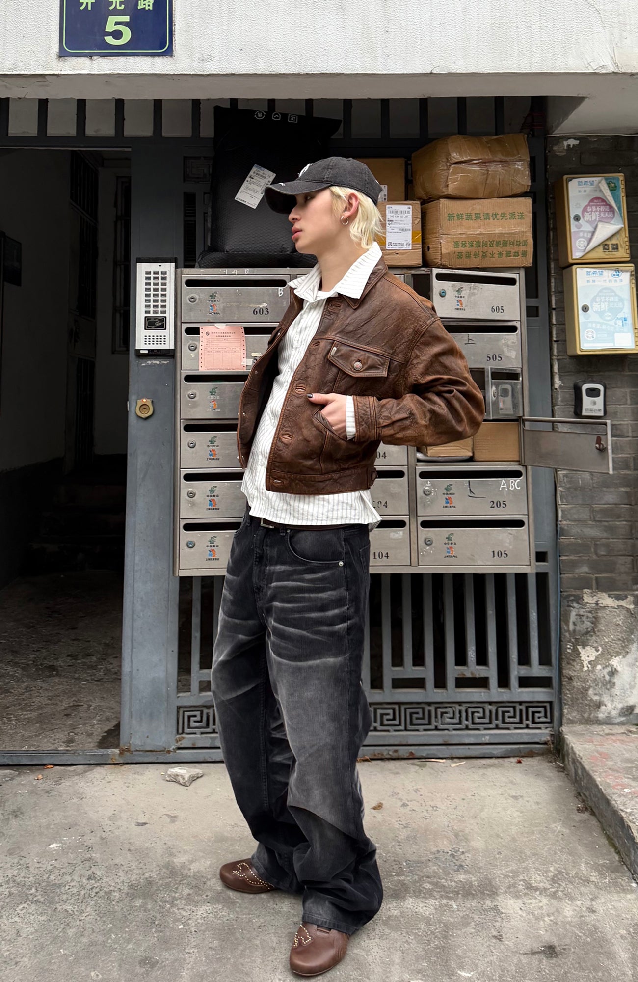 TRECLUB Washed Straight-Leg Corduroy Trousers, premium urban and streetwear designers apparel on PROJECTISR.com, TRECLUB