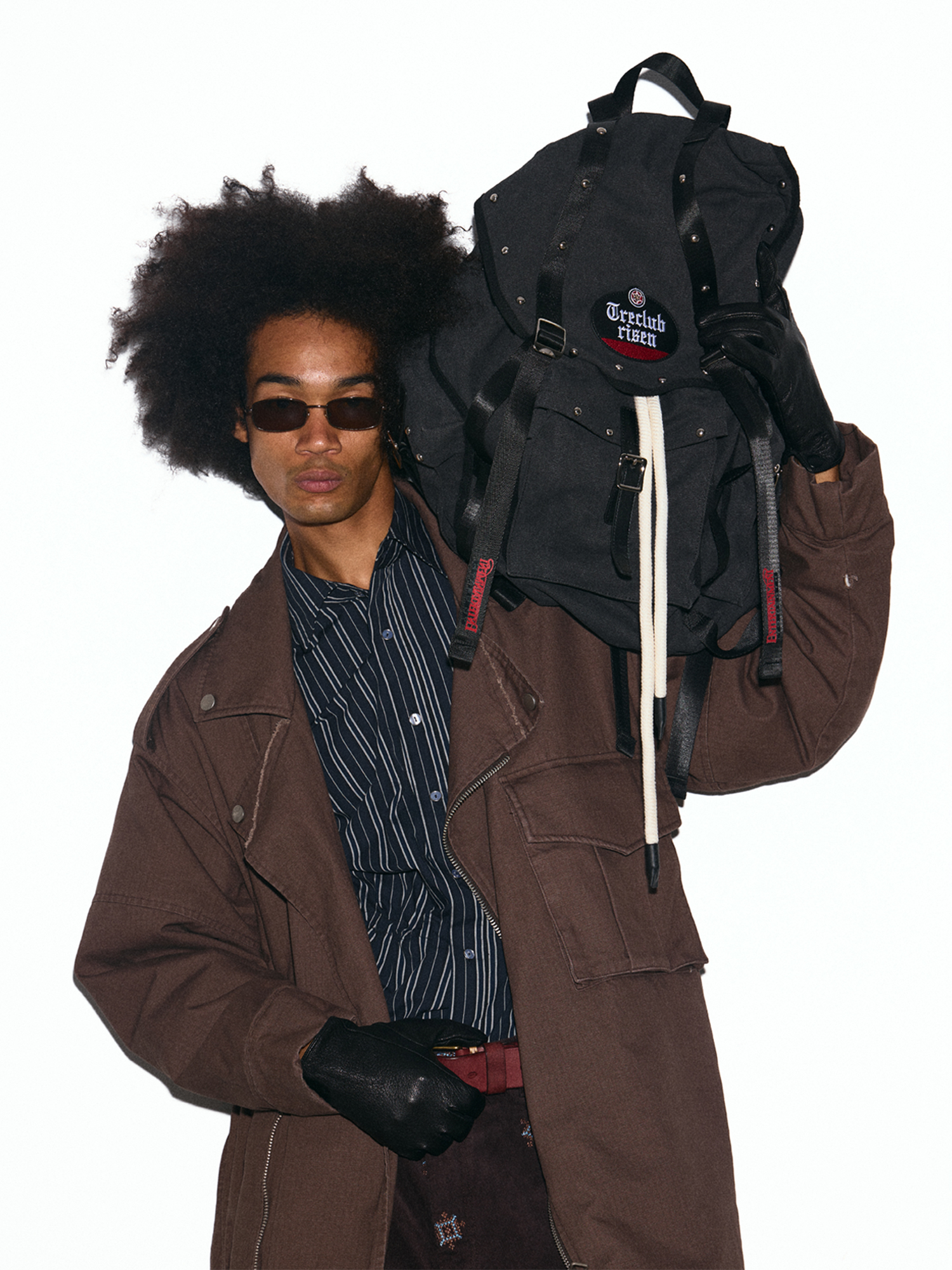 TRECLUB Studded Utility Cargo Backpack