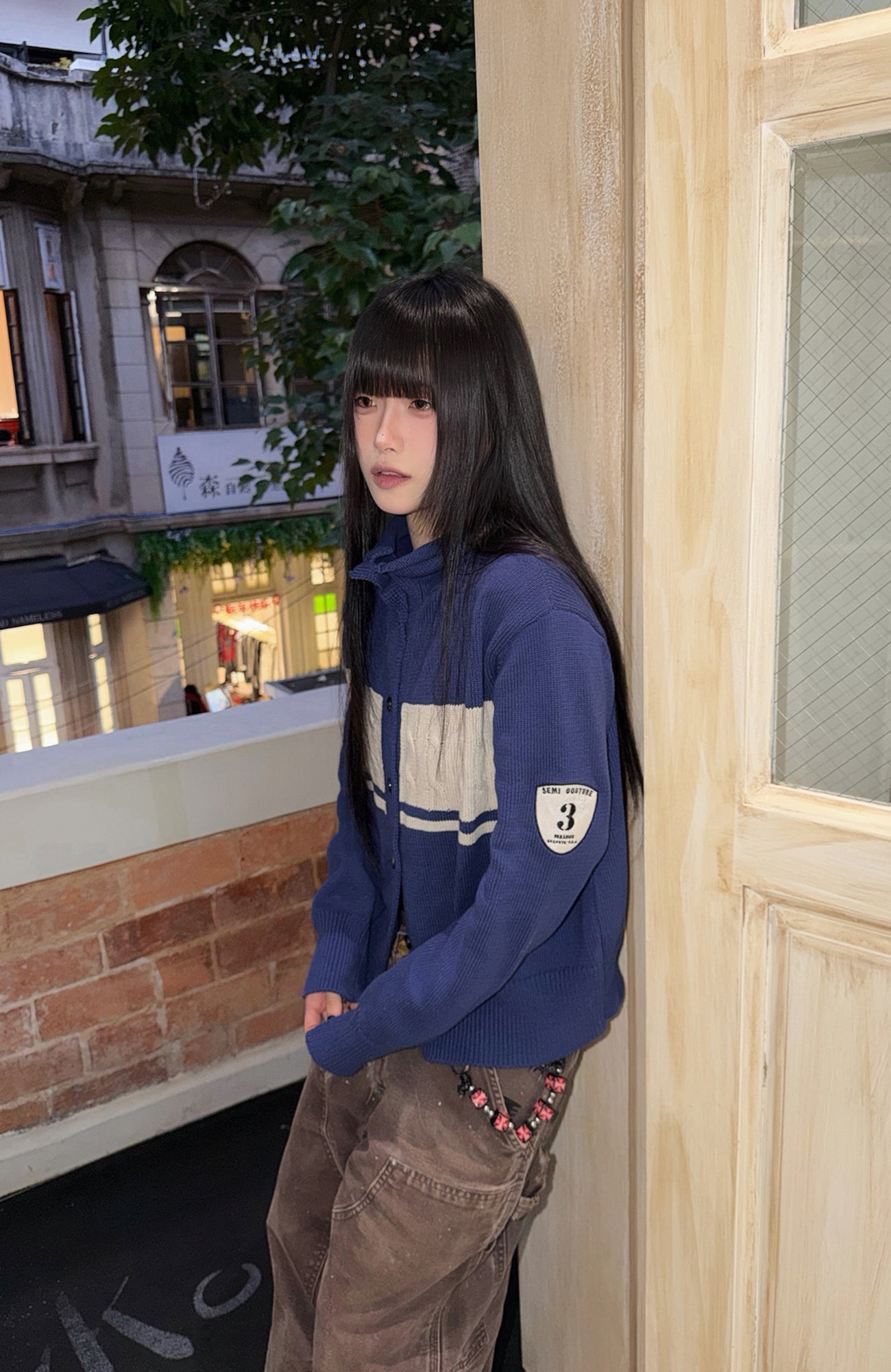 TRECLUB Retro Collegiate Cable-Knit Cardigan, premium urban and streetwear designers apparel on PROJECTISR.com, TRECLUB