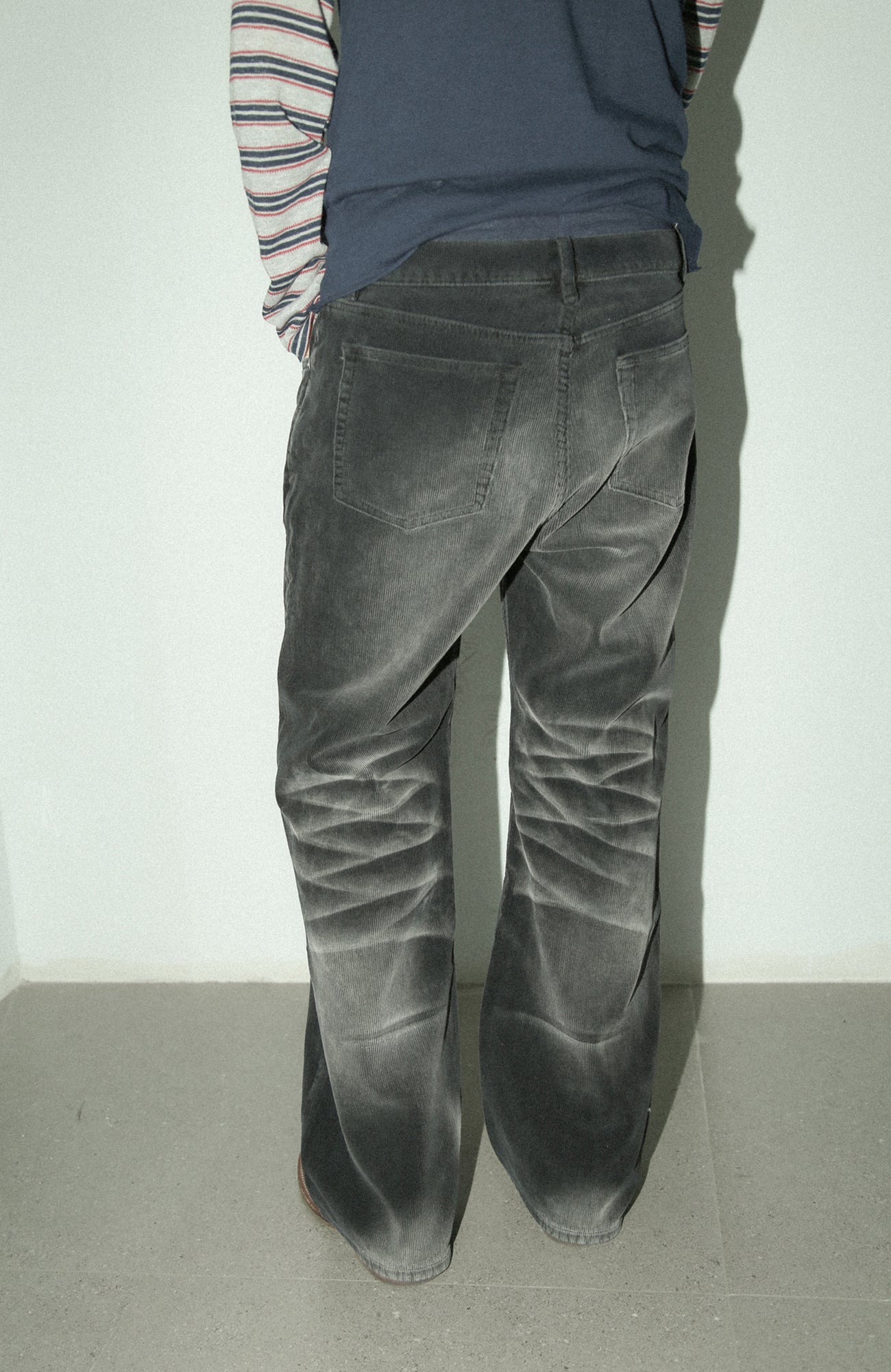 TRECLUB Washed Straight-Leg Corduroy Trousers, premium urban and streetwear designers apparel on PROJECTISR.com, TRECLUB